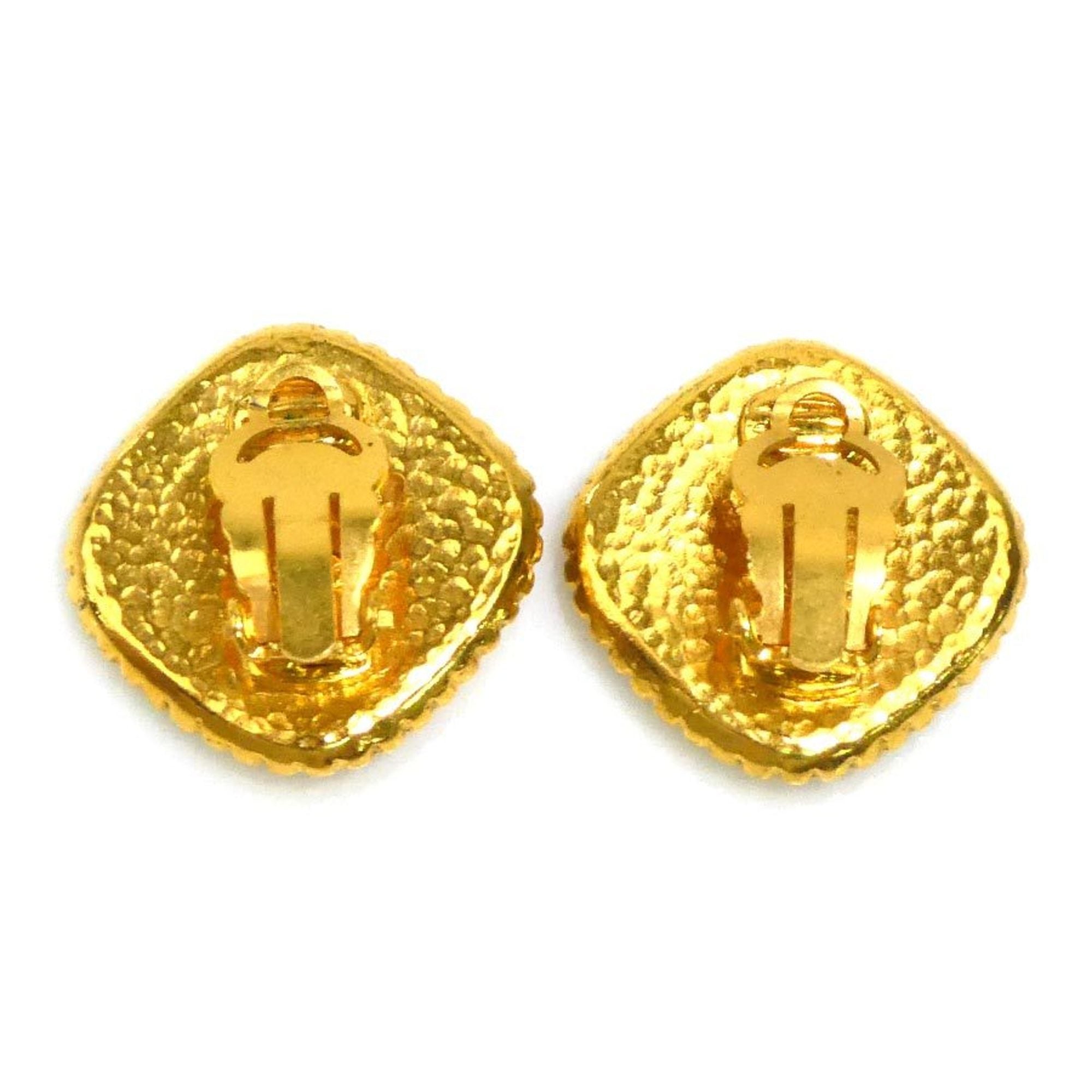 CC Logo Clip-On Earrings Gold-Tone Metal Gold-Tone Metal