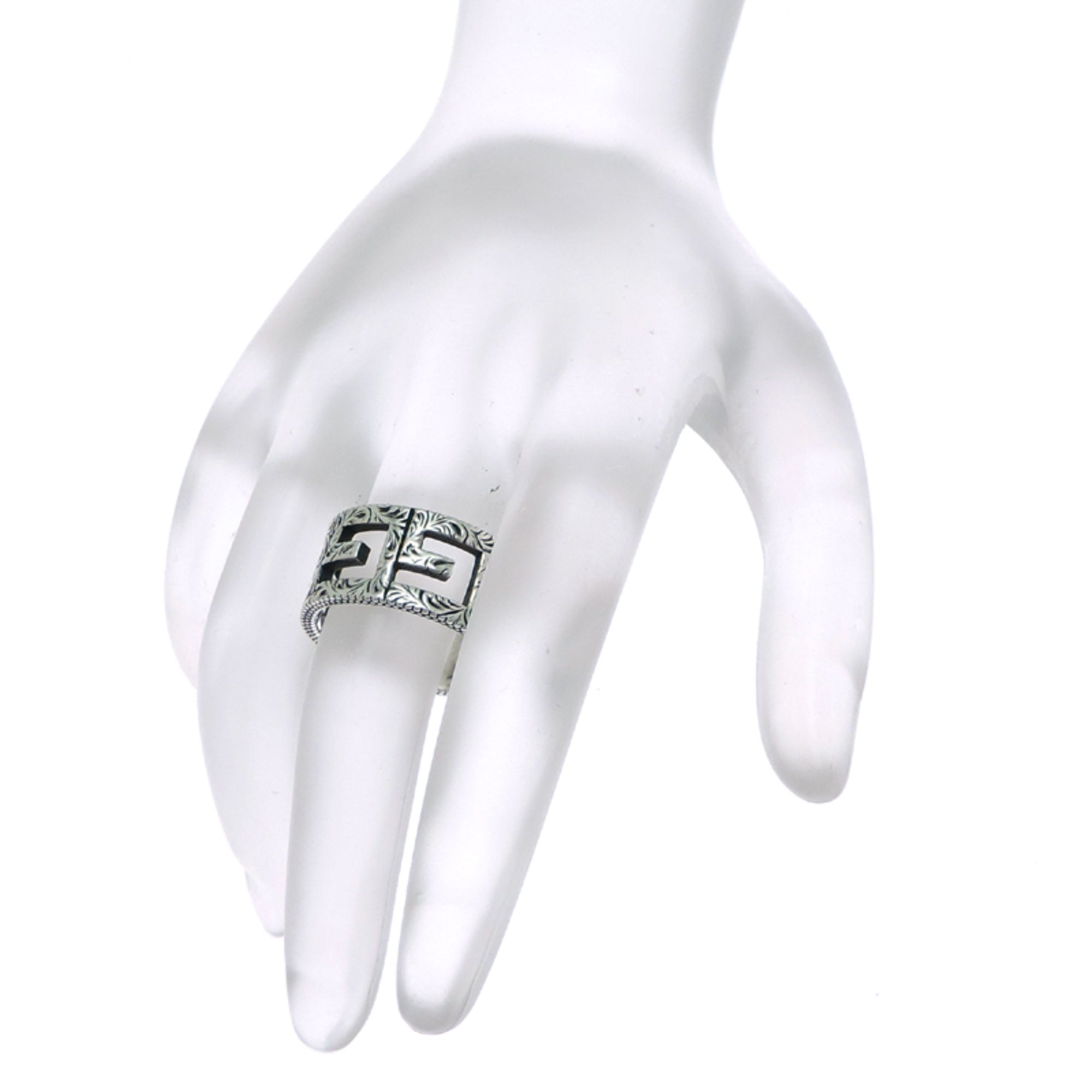 Square G Arabesque Ring Sterling Silver
