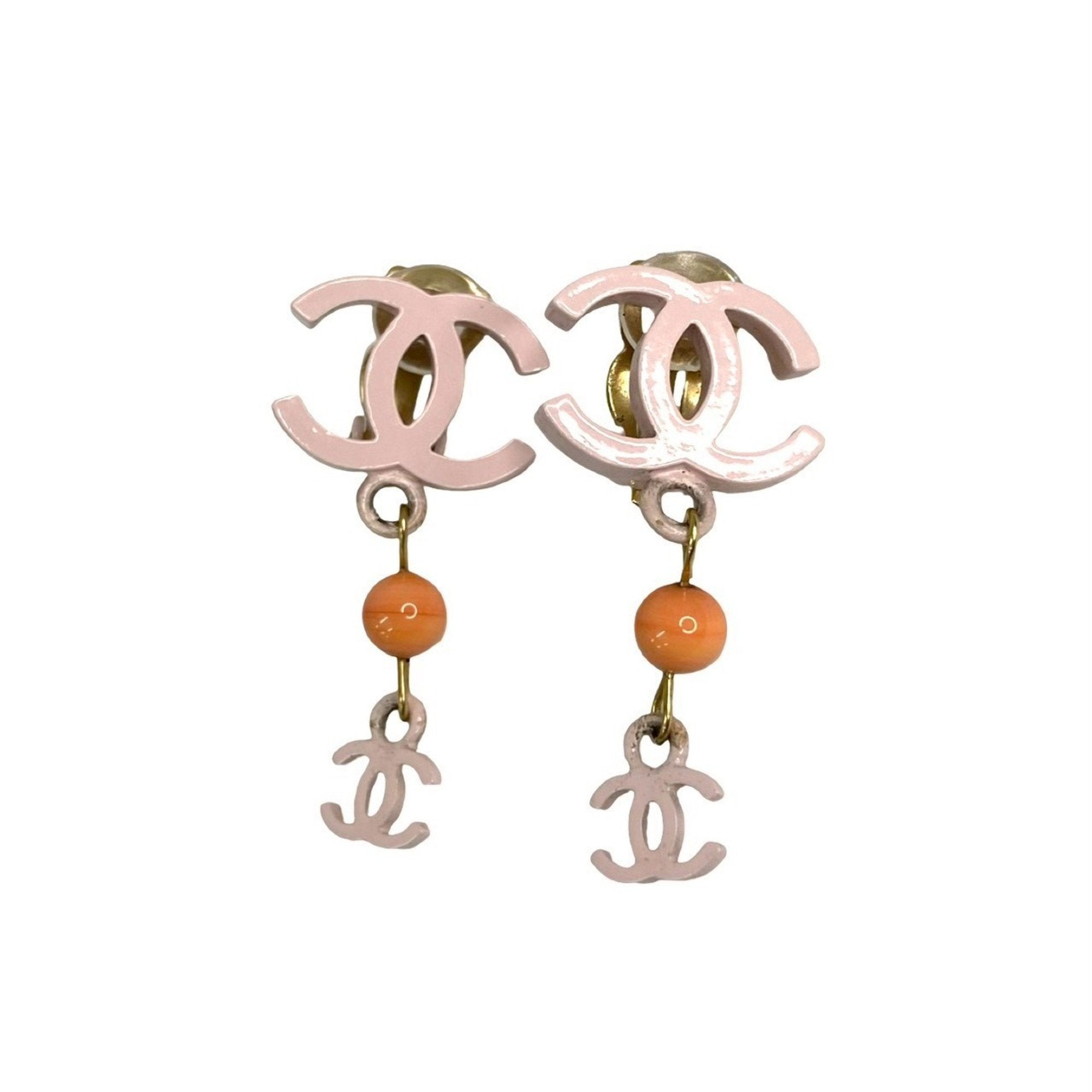 CC Logo Clip-On Earrings Metal Gold-Tone Metal
