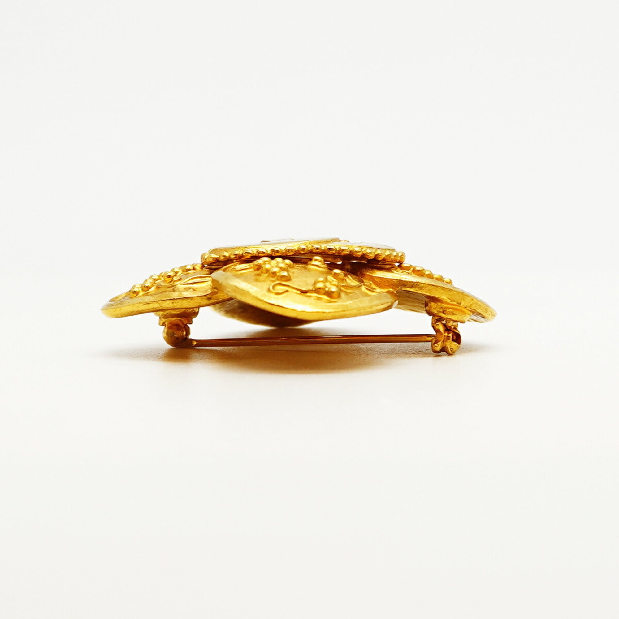 CC Logo Flower Brooch Metal