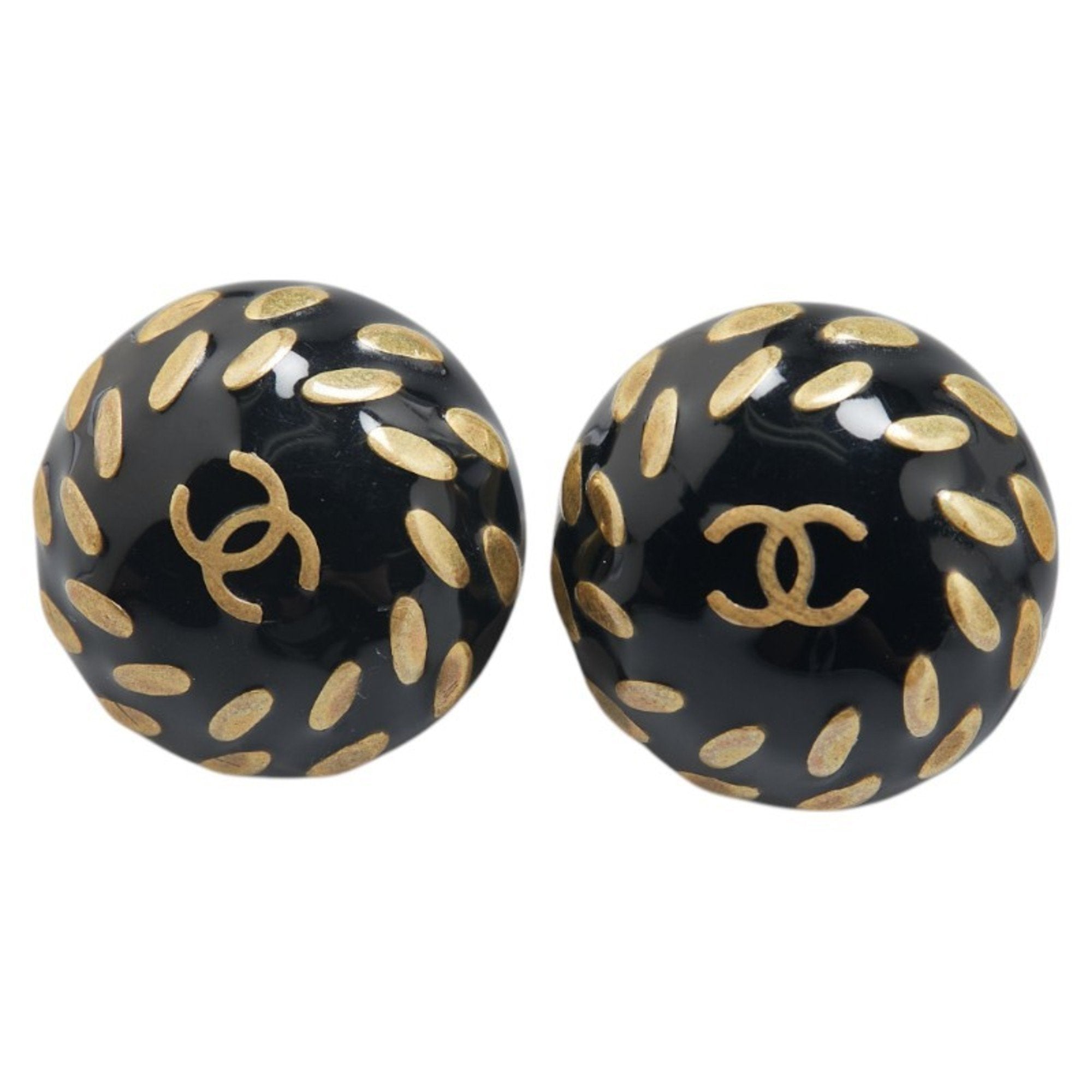 CC Logo Clip-On Earrings Gold-Tone Metal