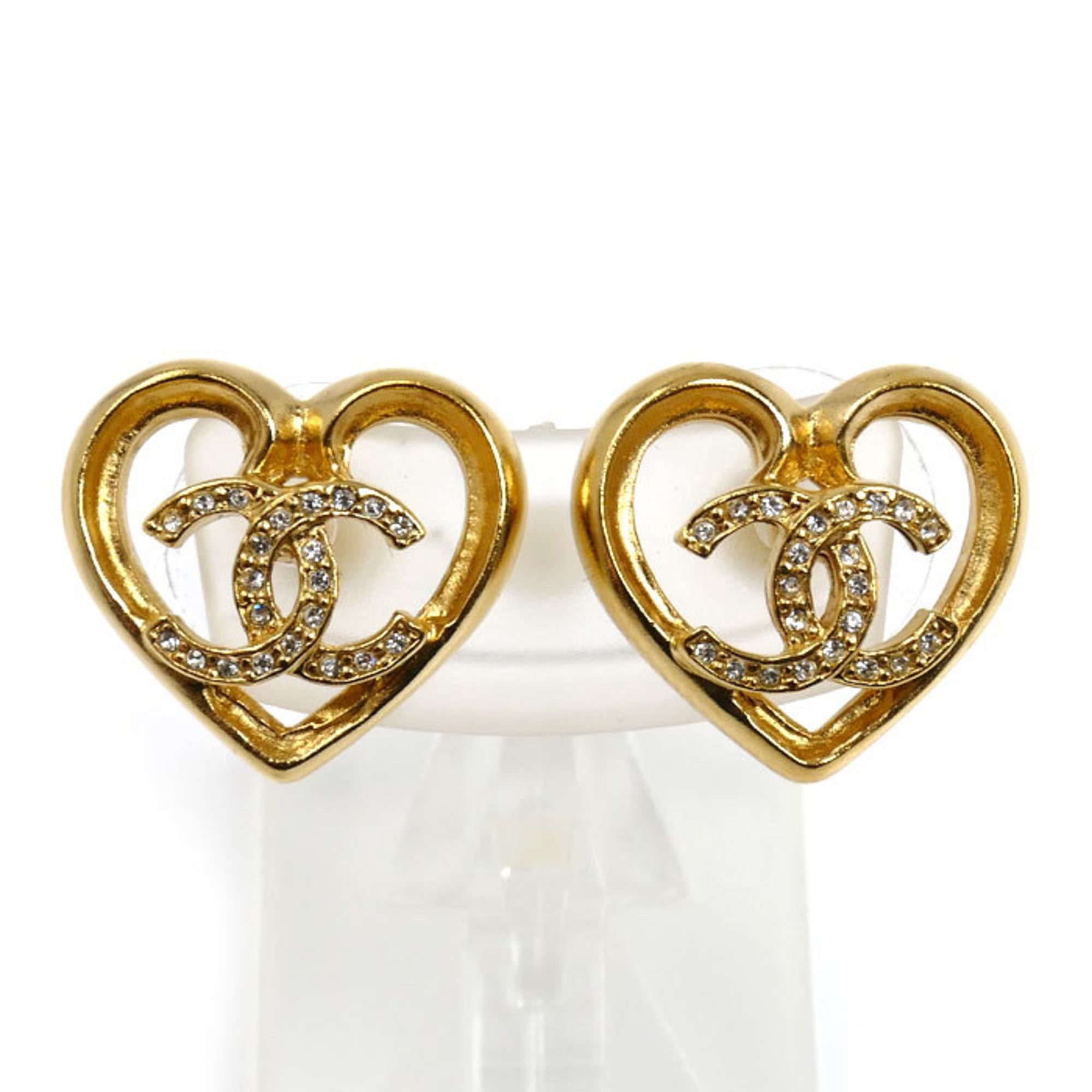 CC Logo Heart Earrings Metal