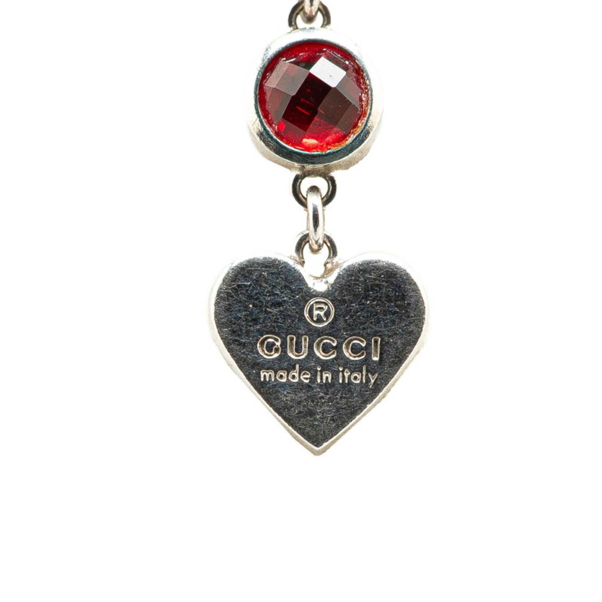 Heart Stud Pendant Necklace Sterling Silver