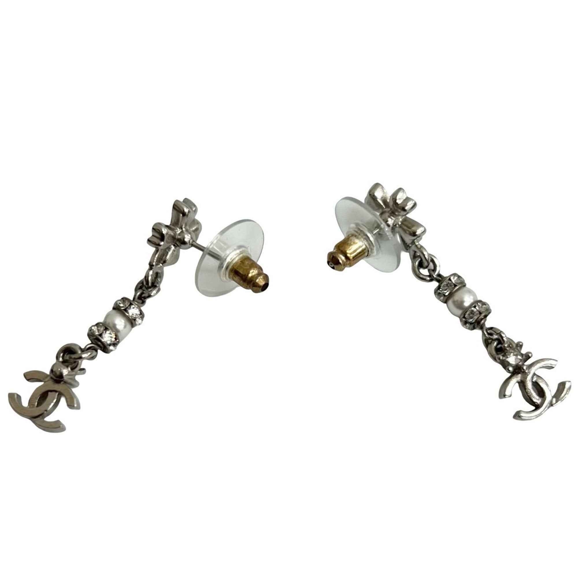 CC Logo Clover Earrings Silver-Tone Metal Silver-Tone Metal
