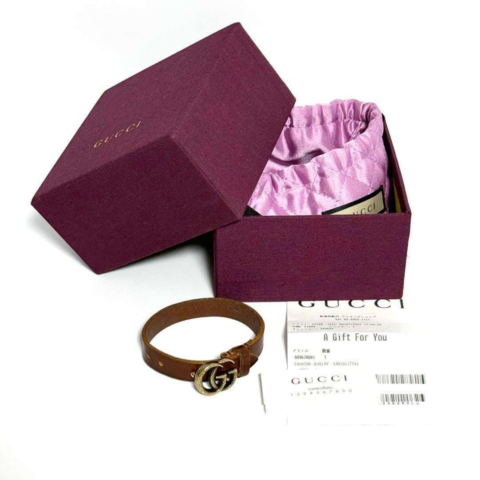 Double G Bracelet Leather and Metal