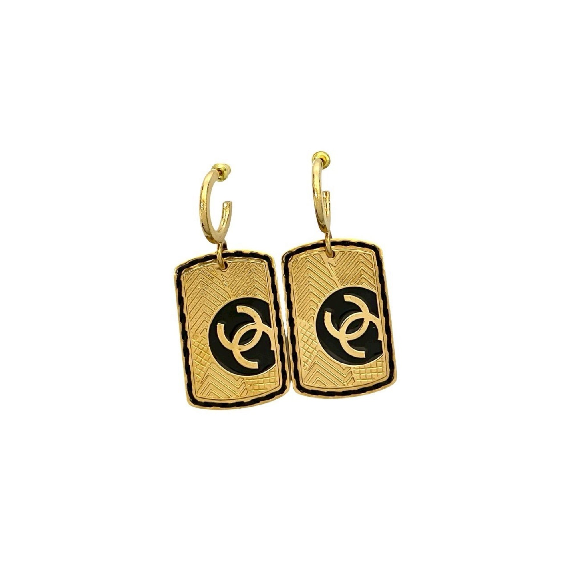 CC Logo Earrings Metal Gold-Tone Metal