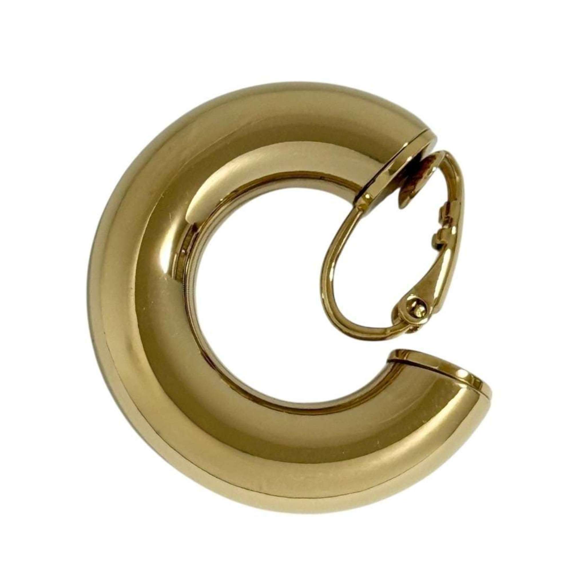 Single Clip-On Earring Hoop Clip-On Gold-Tone Metal