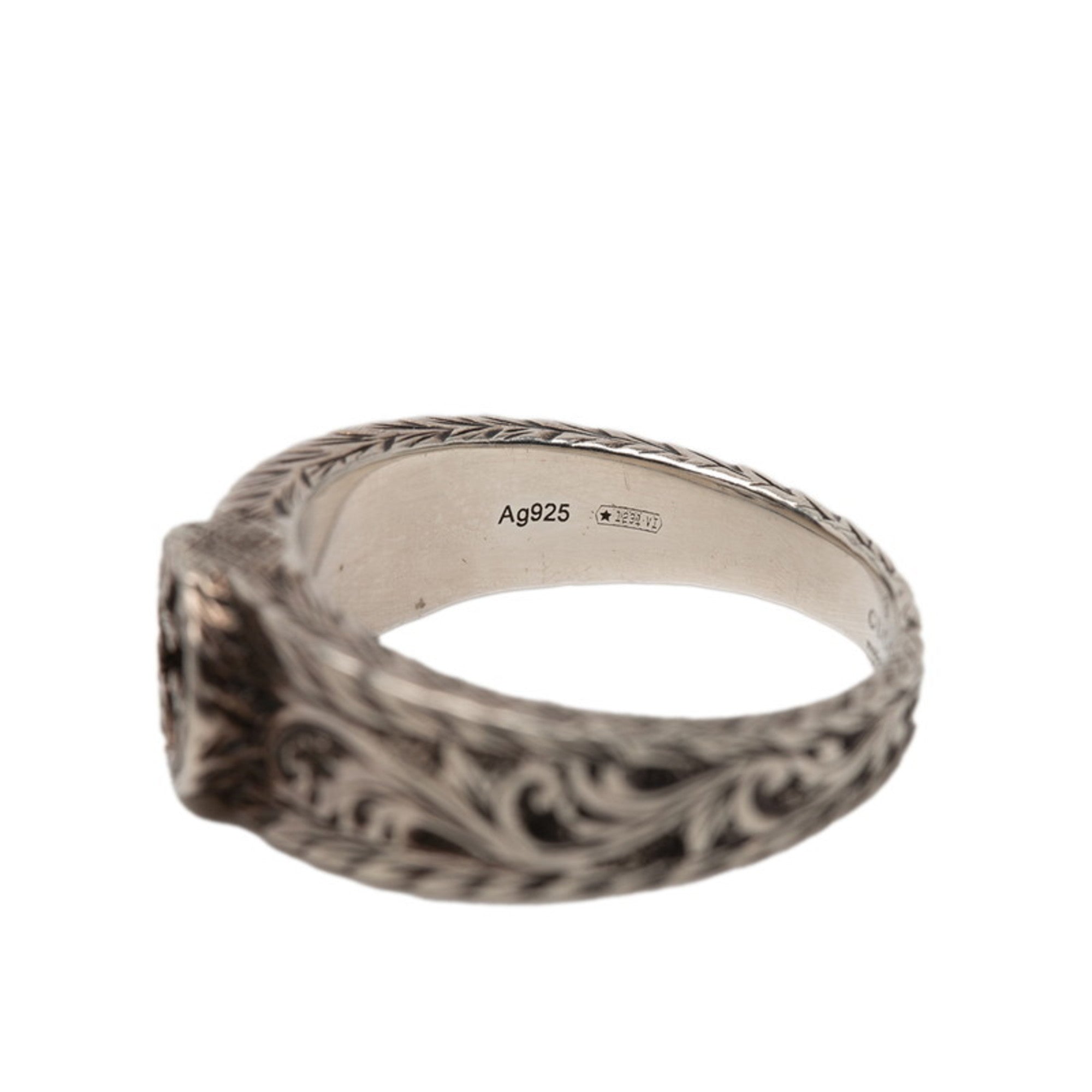 Interlocking G Arabesque Band Ring Sterling Silver
