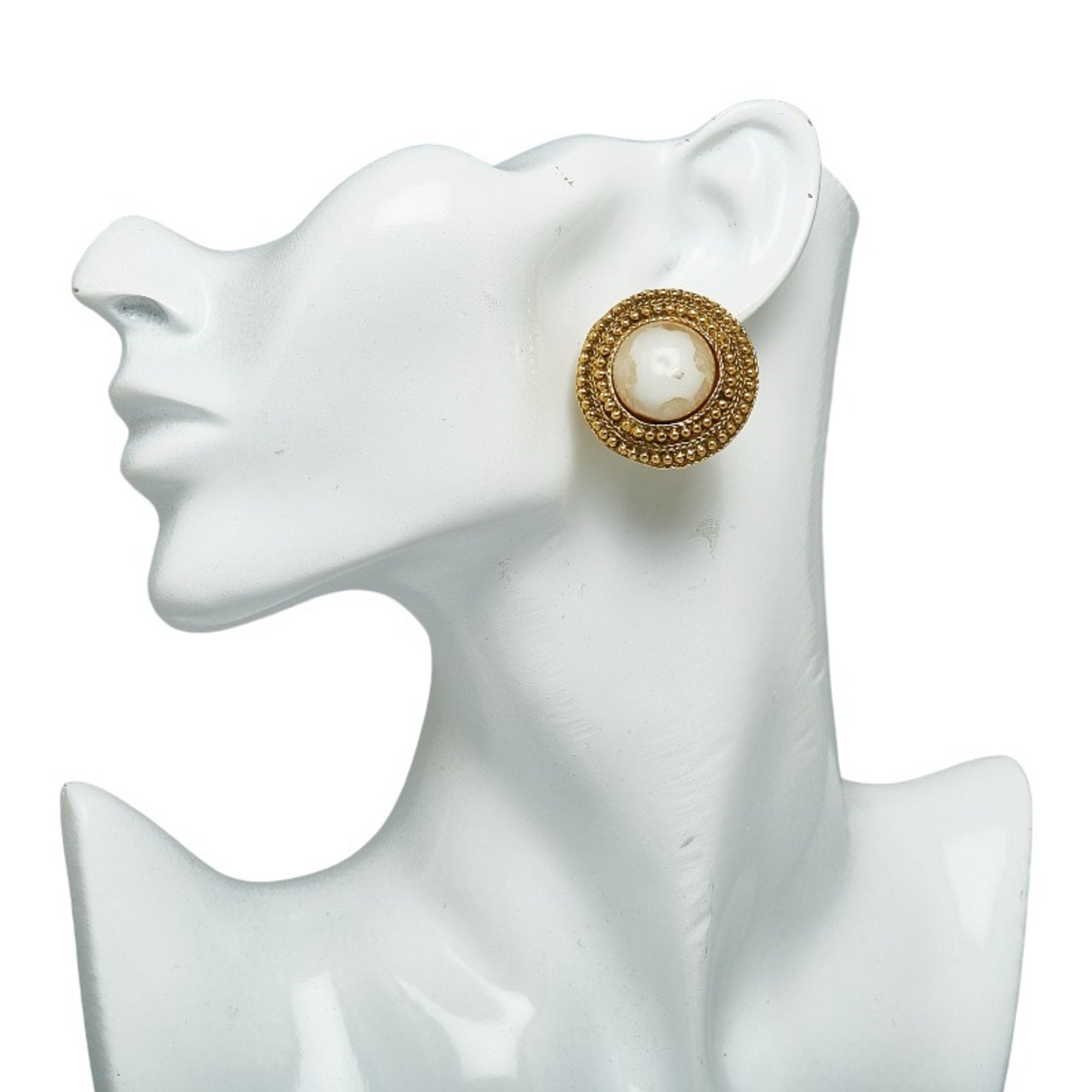 Clip-On Earrings Pearl Clip-On Gold-Tone Metal