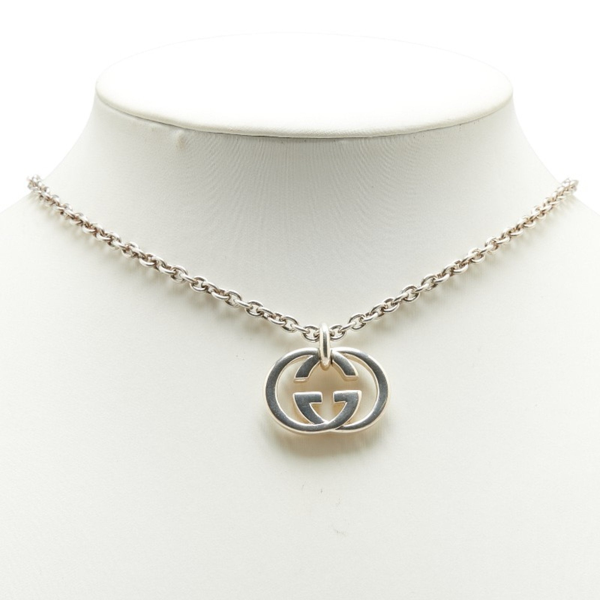 Interlocking G Pendant Necklace Sterling Silver