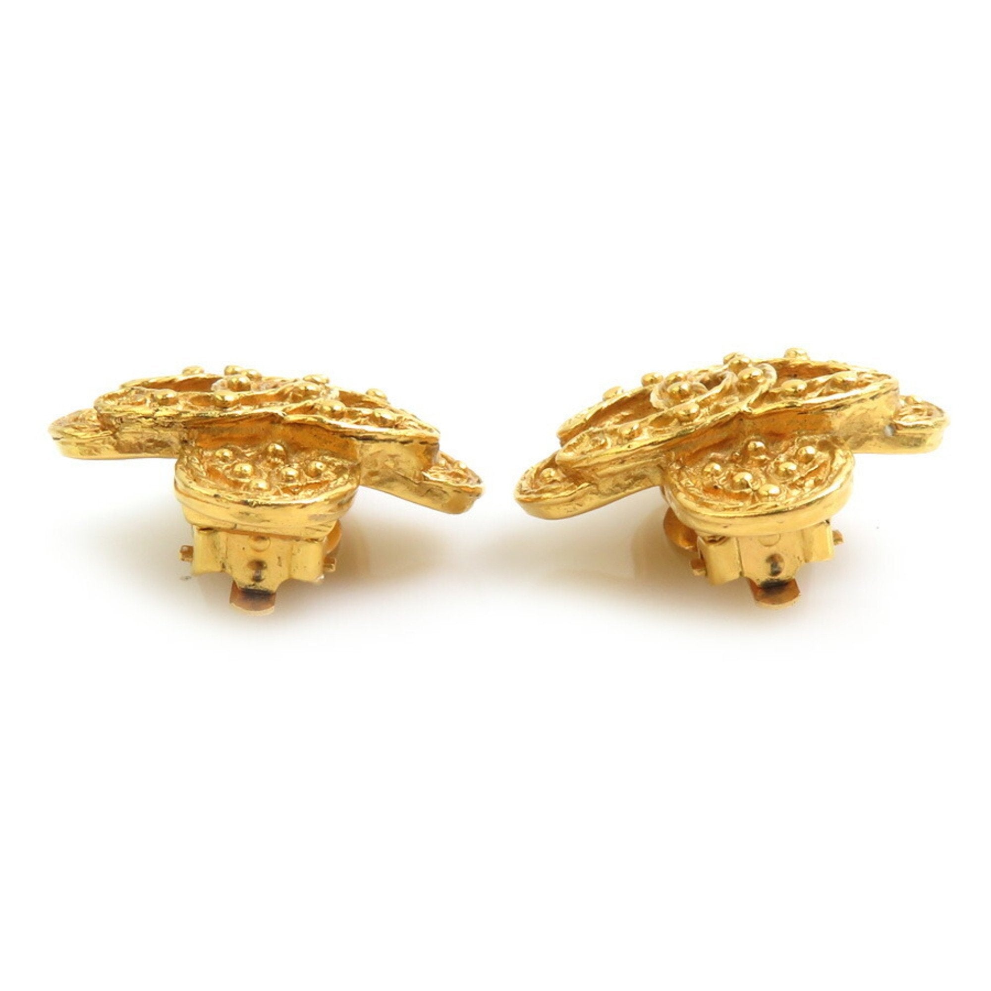 CC Logo Clip-On Earrings Gold-Tone Metal Gold-Tone Metal