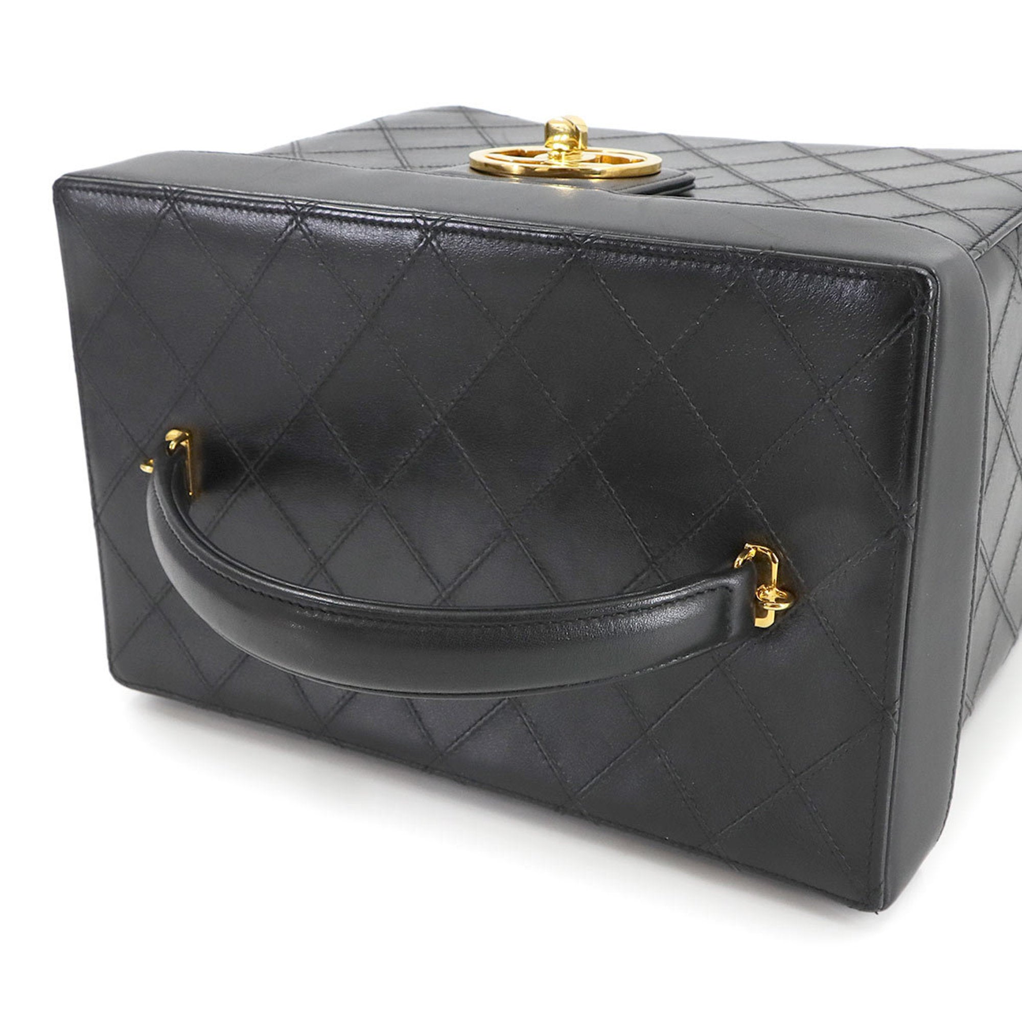 Vintage Vanity Case Quilted Leather Small