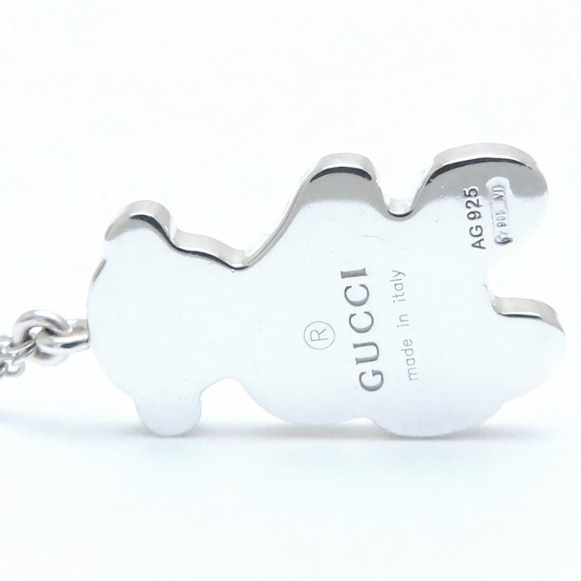 Teddy Bear Pendant Necklace Sterling Silver
