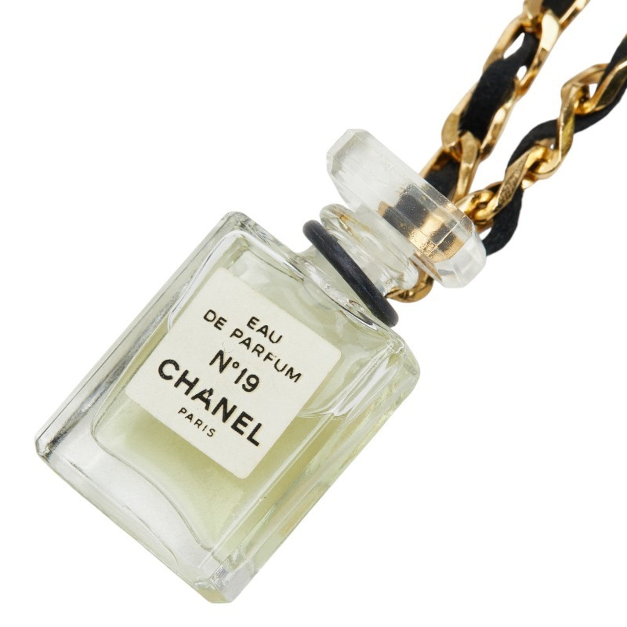 Fragrance Eau de Parfum Pendant Necklace Glass and Leather and Metal