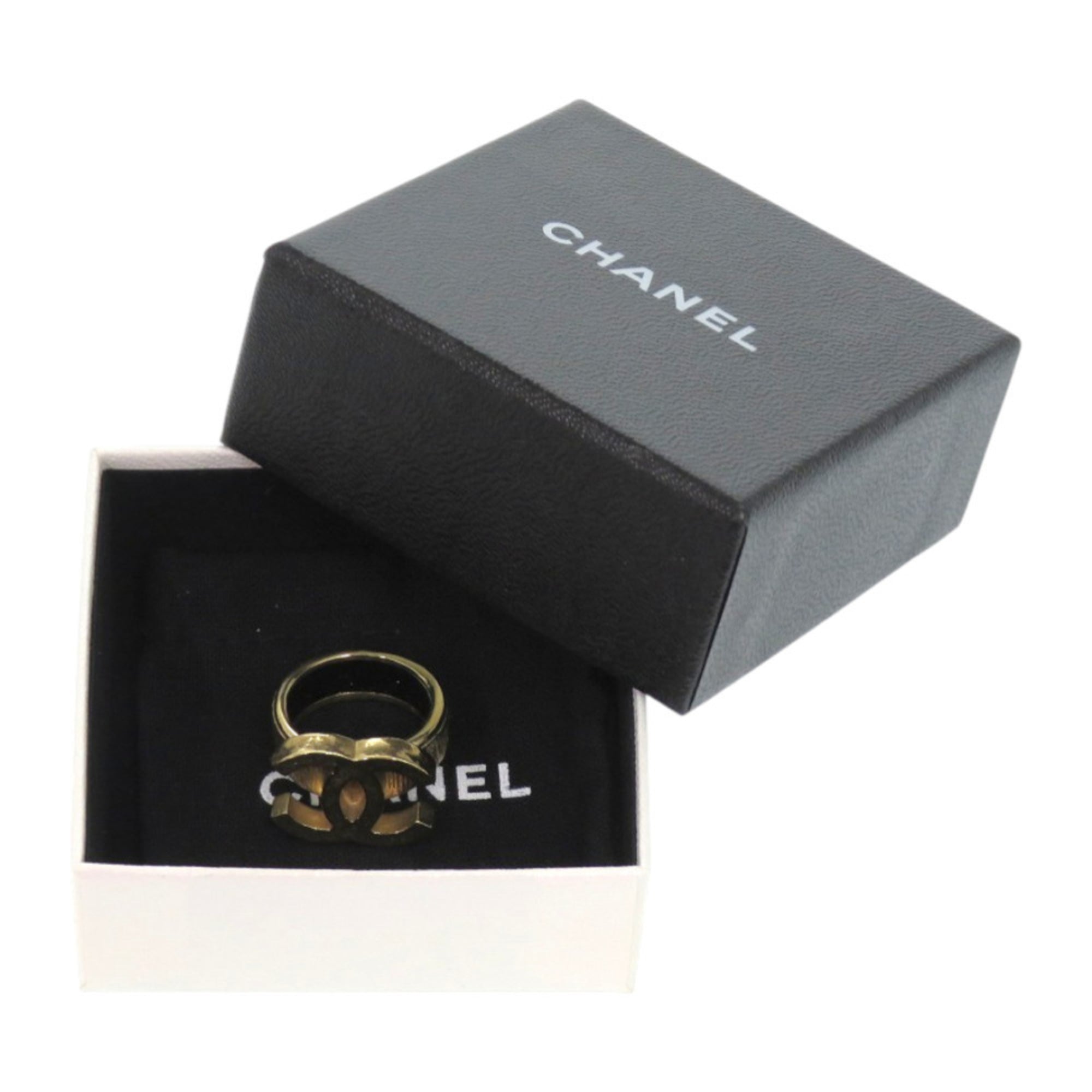 CC Logo Ring Gold-Tone Metal