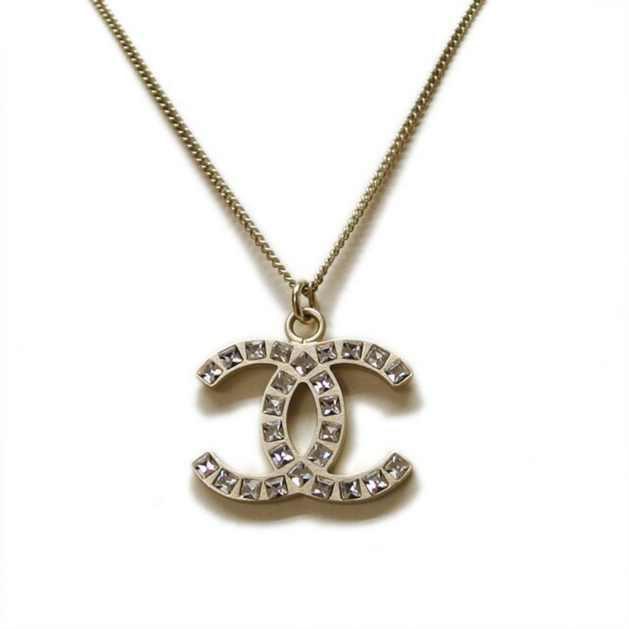 CC Logo Pendant Necklace Gold-Tone Metal