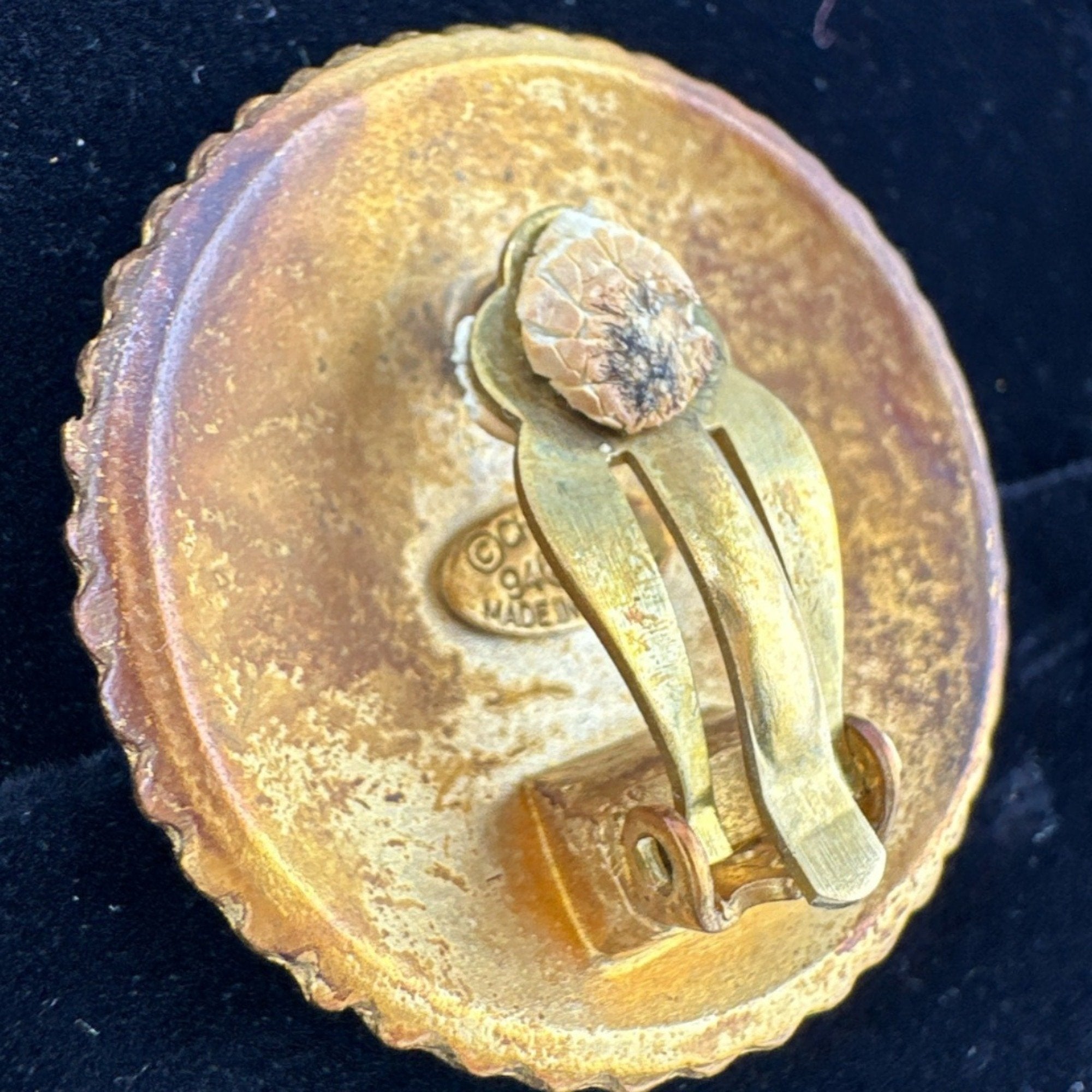 Vintage Earrings Gold-Tone Metal