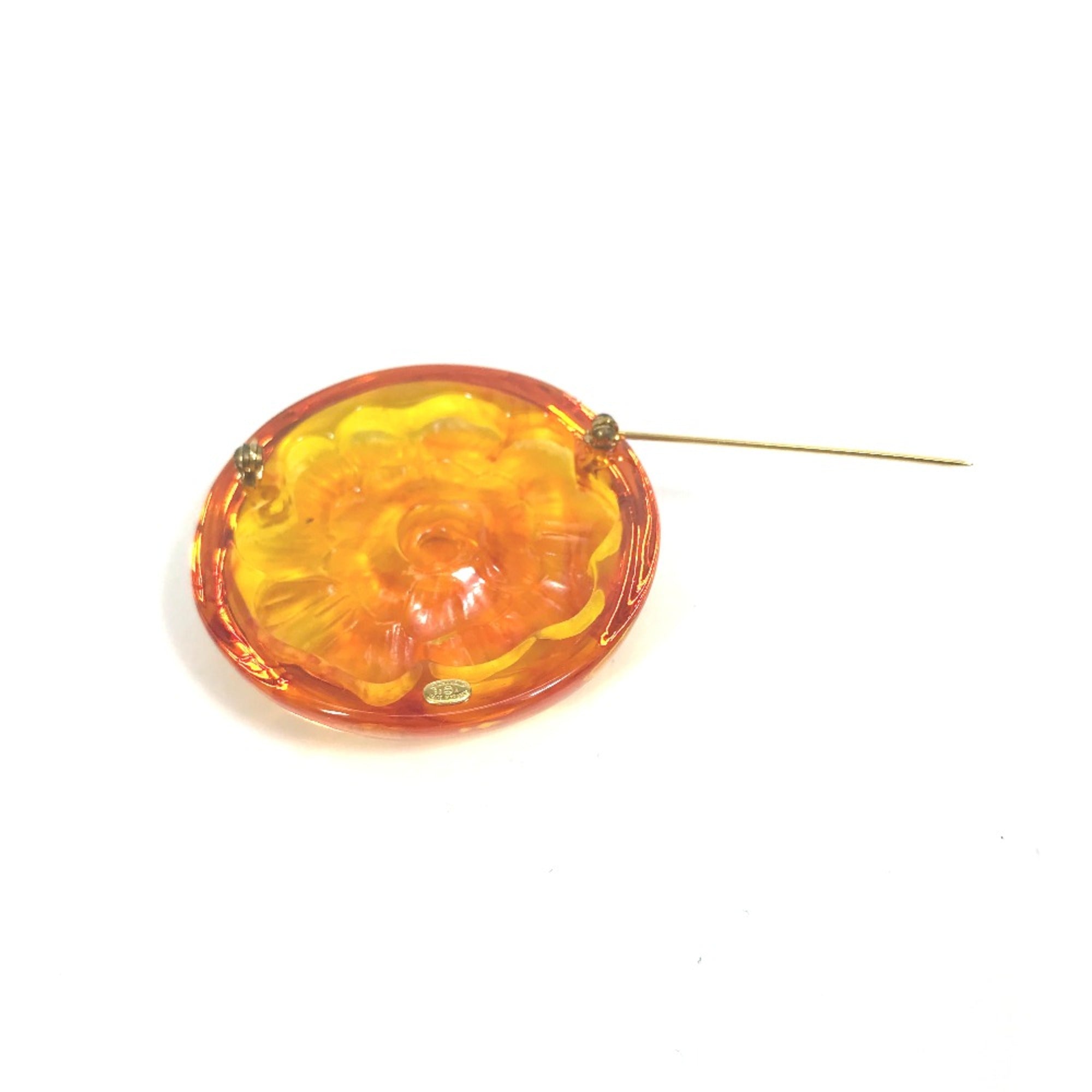 Circle Brooch Other Orange