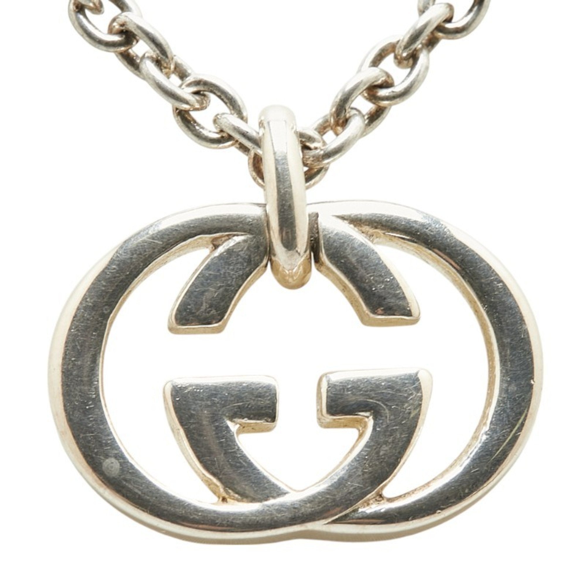 Interlocking G Pendant Necklace Sterling Silver