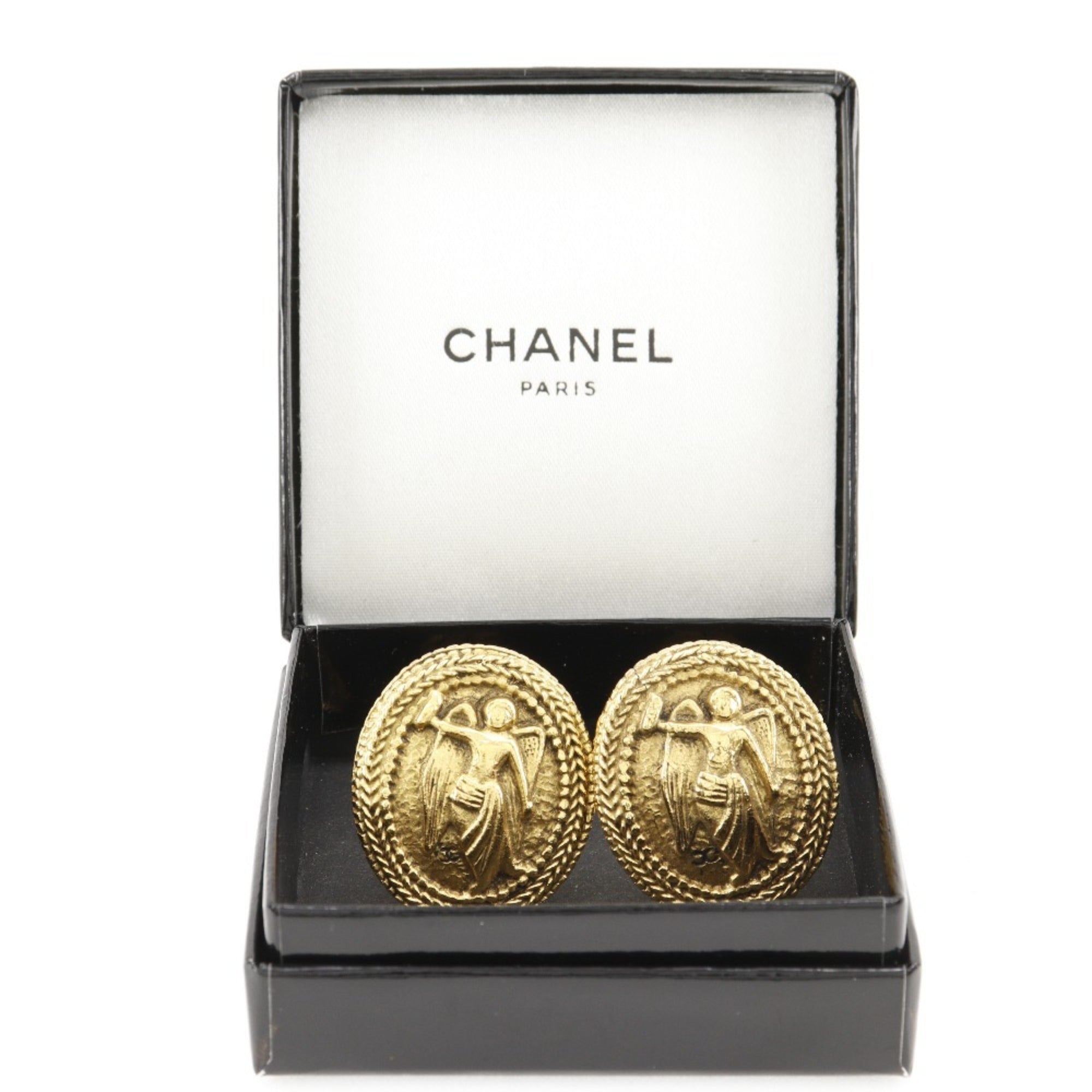 CC Logo Clip-On Earrings Metal Gold-Tone Metal