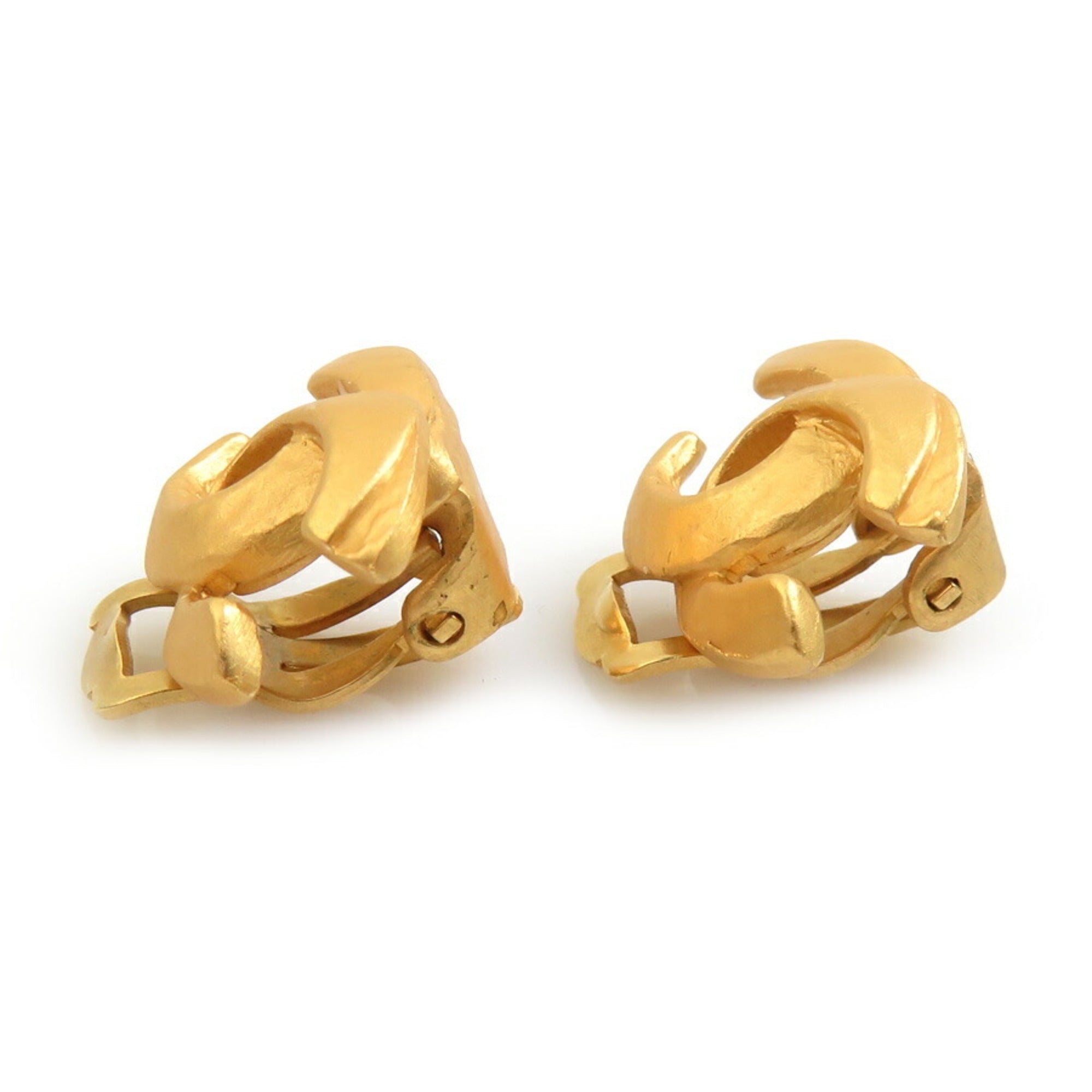 CC Logo Clip-On Earrings Gold-Tone Metal Gold-Tone Metal