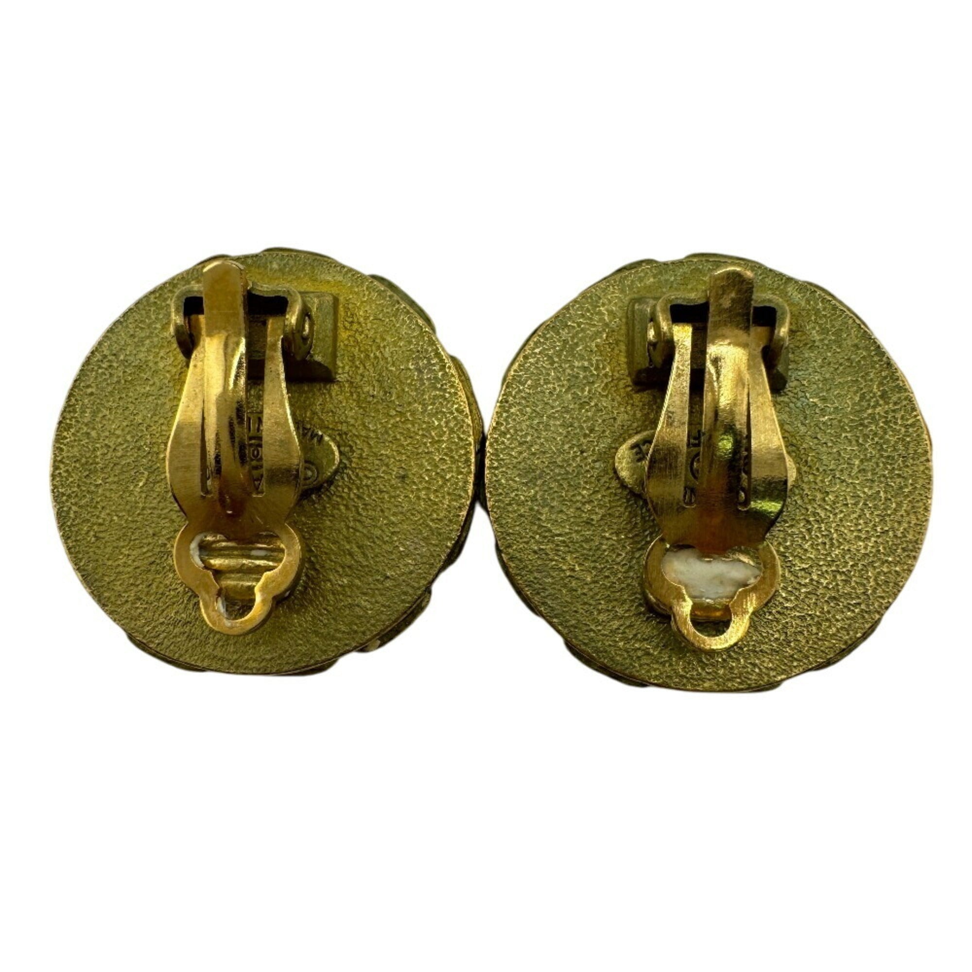 CC Logo Clip-On Earrings Metal Gold-Tone Metal