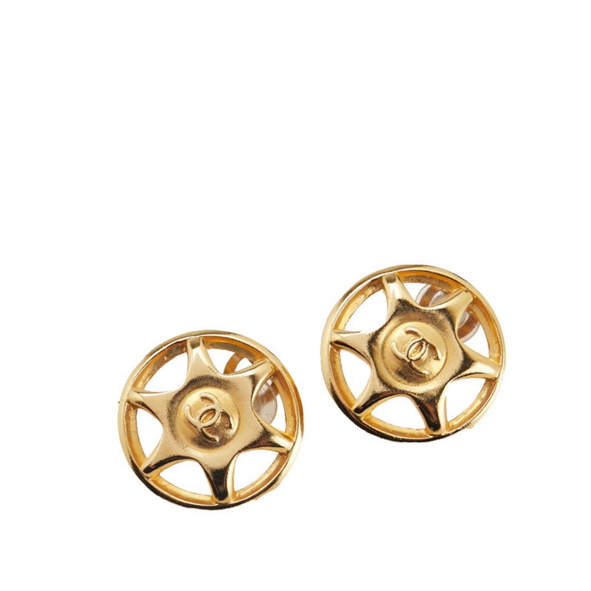 CC Logo Star Clip-On Earrings Metal