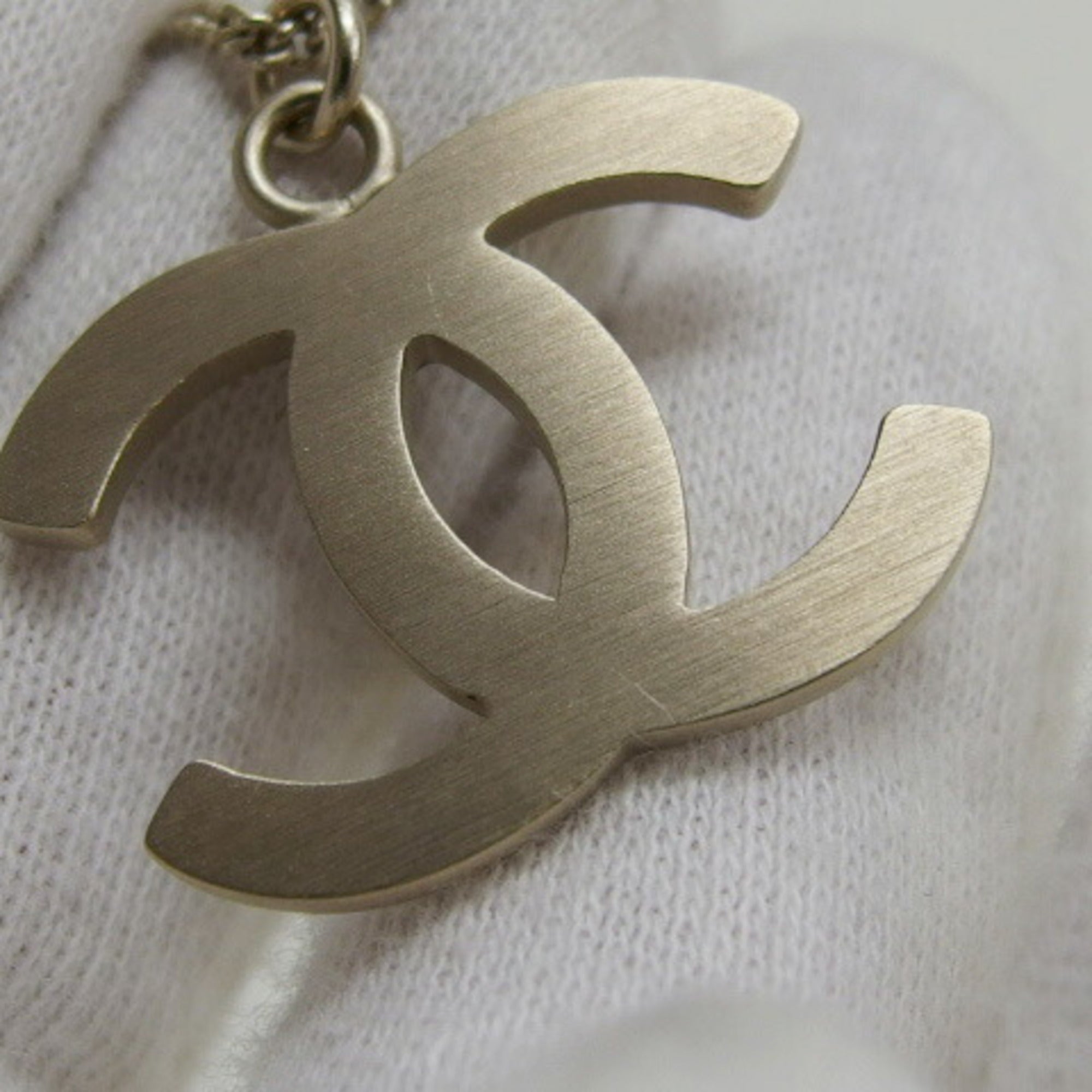 CC Logo Pendant Necklace Gold-Tone Metal