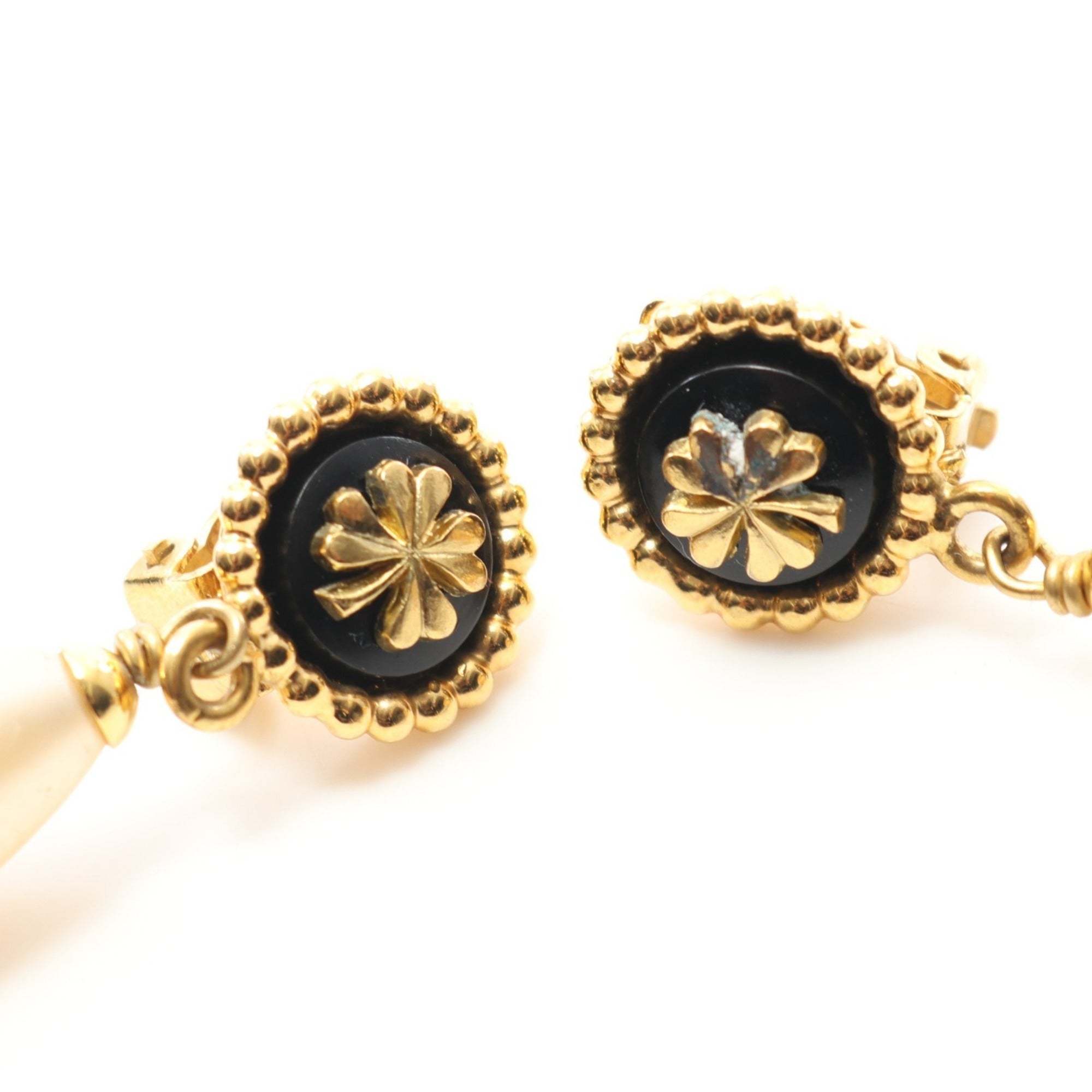 Earrings Pearl Gold-Tone Metal