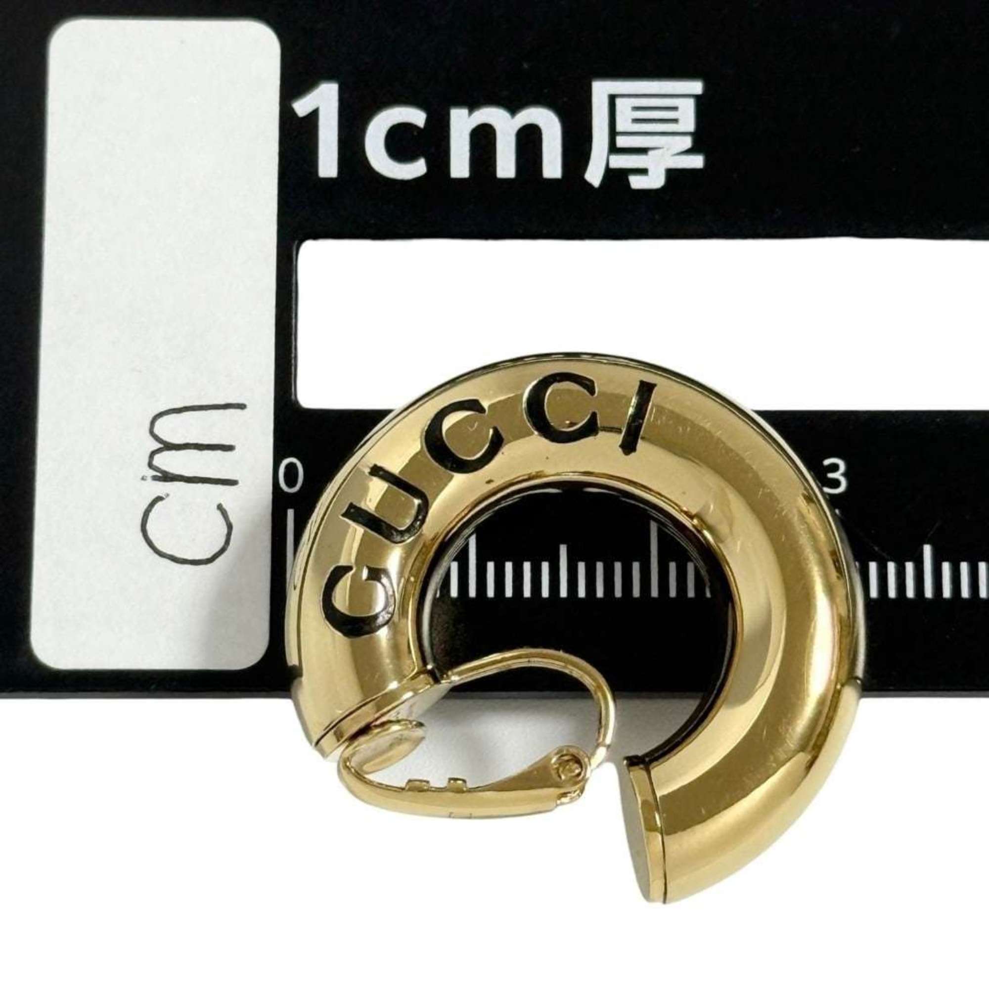 Single Clip-On Earring Hoop Clip-On Gold-Tone Metal