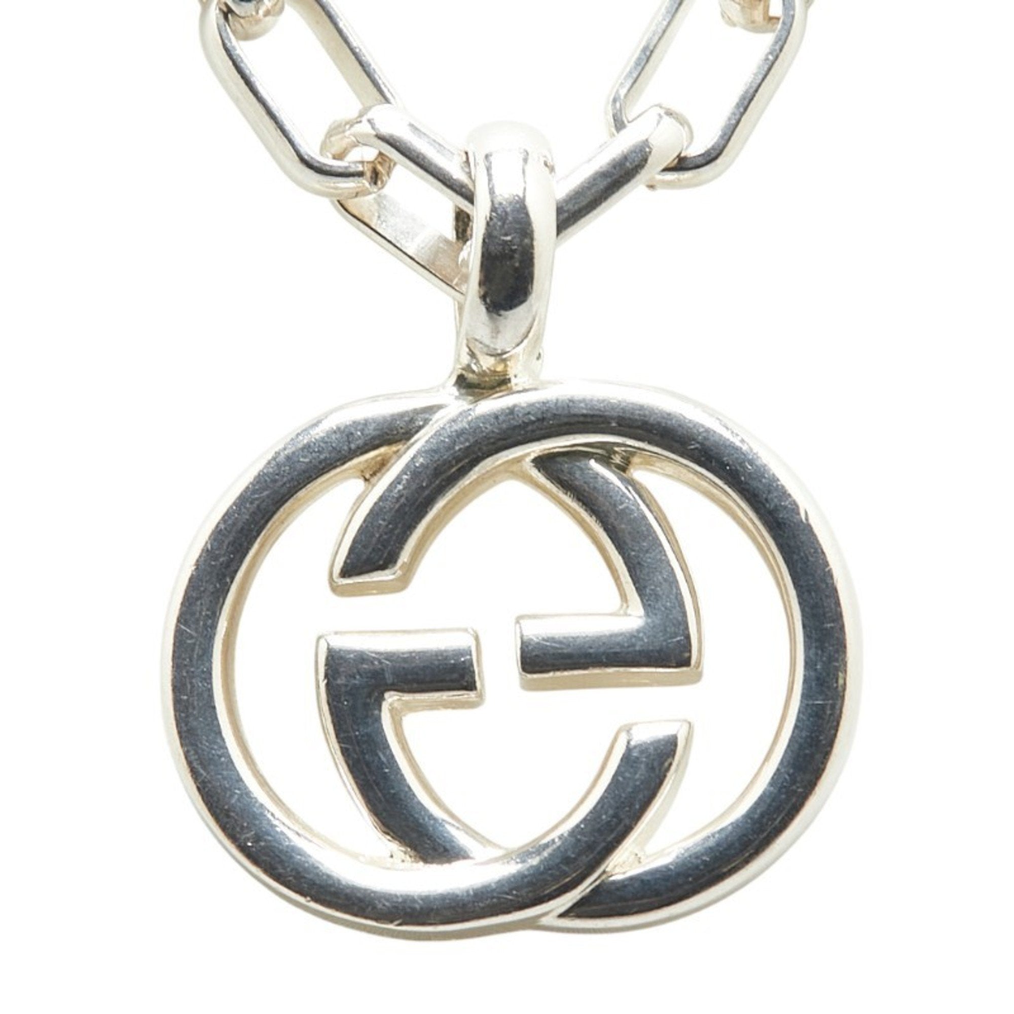 Interlocking G Pendant Necklace Sterling Silver