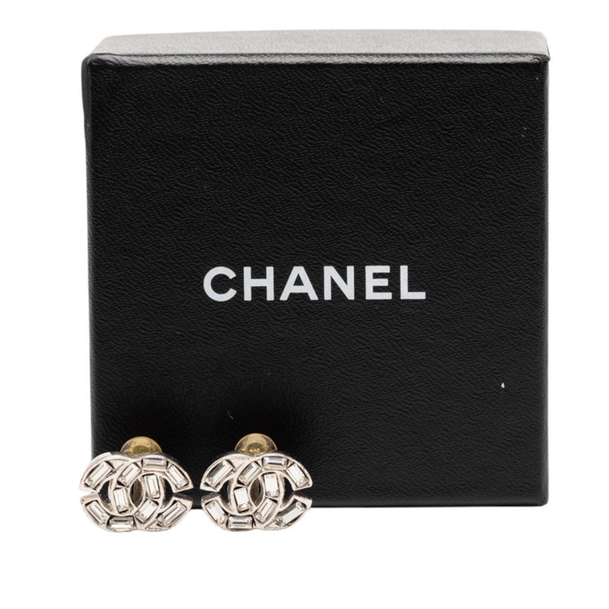 CC Logo Clip-On Earrings Silver-Tone Metal Silver-Tone Metal