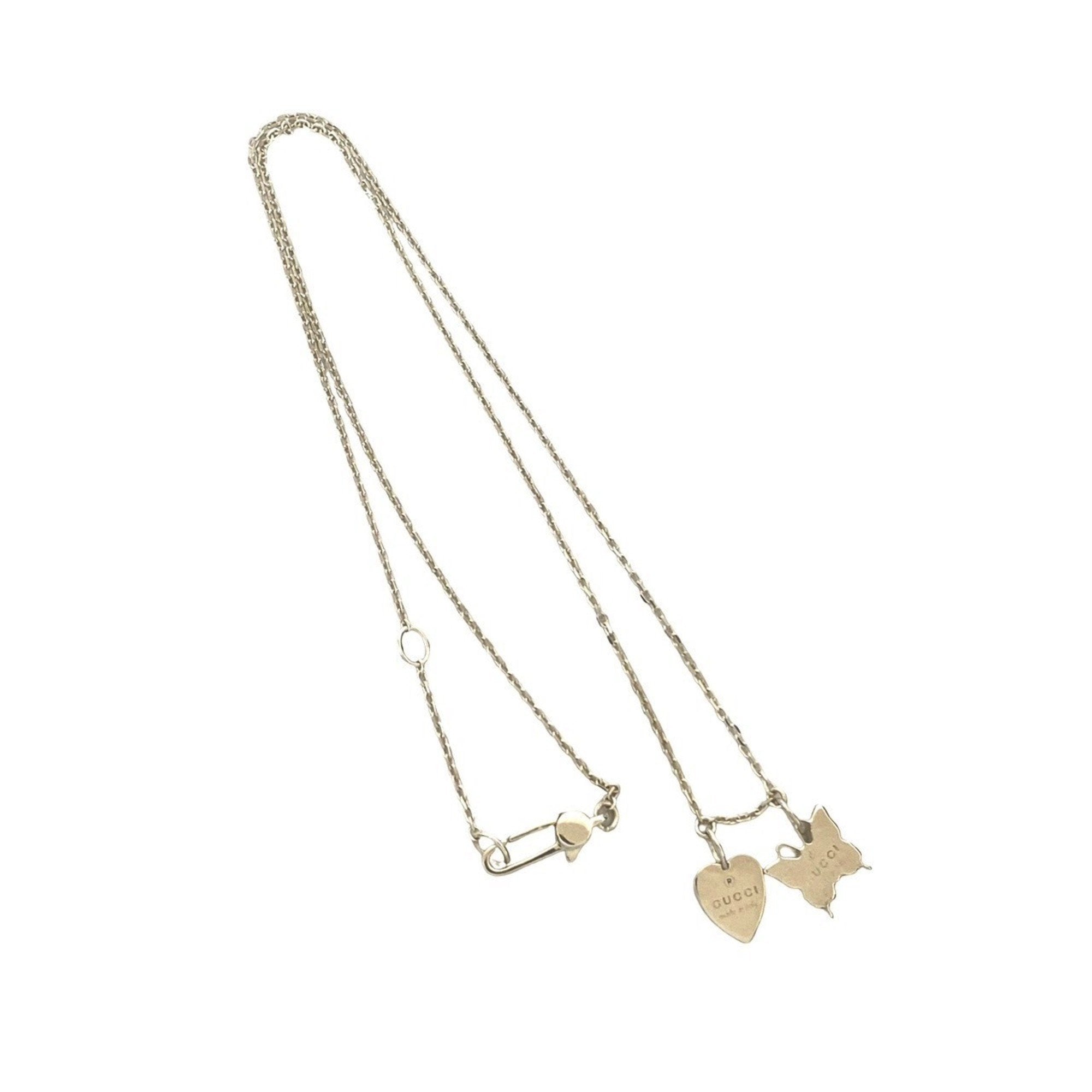 Pendant Necklace Sterling Silver Heart And Butterfly Motif