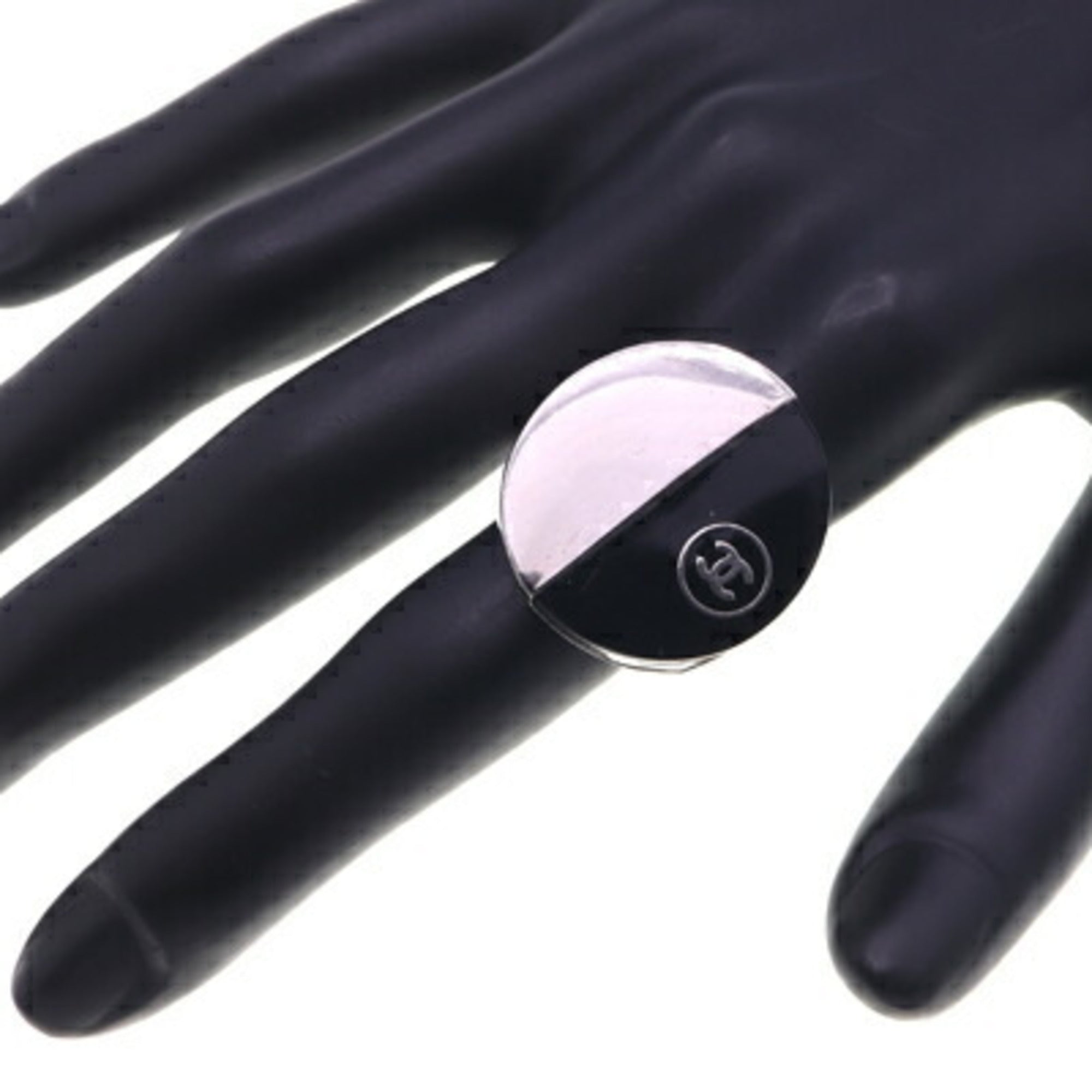 CC Logo Ring Silver-Tone Metal