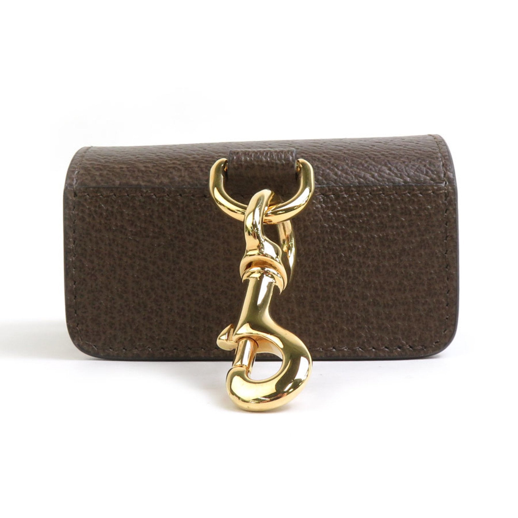 Etiquette Holder Charm Leather Brown Handbag Charm