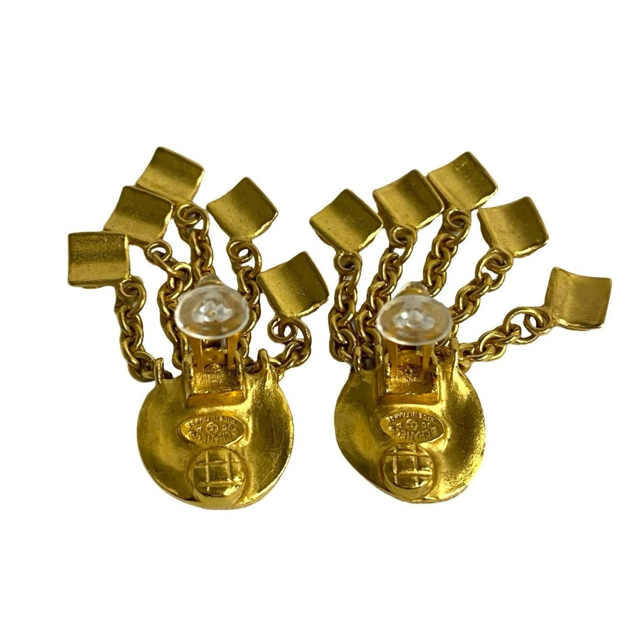 CC Logo Clip-On Earrings Metal Gold-Tone Metal