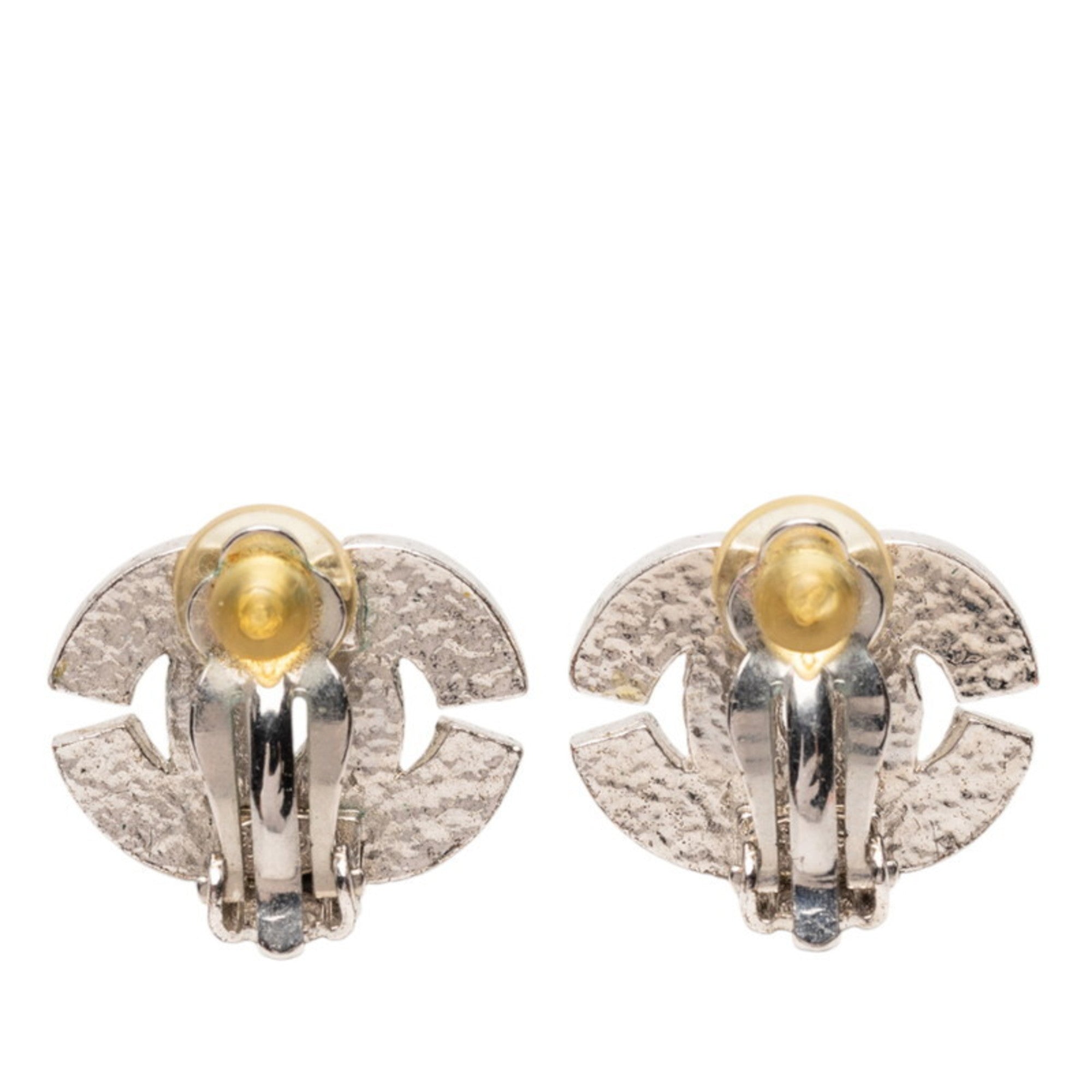 CC Logo Clip-On Earrings Silver-Tone Metal Silver-Tone Metal