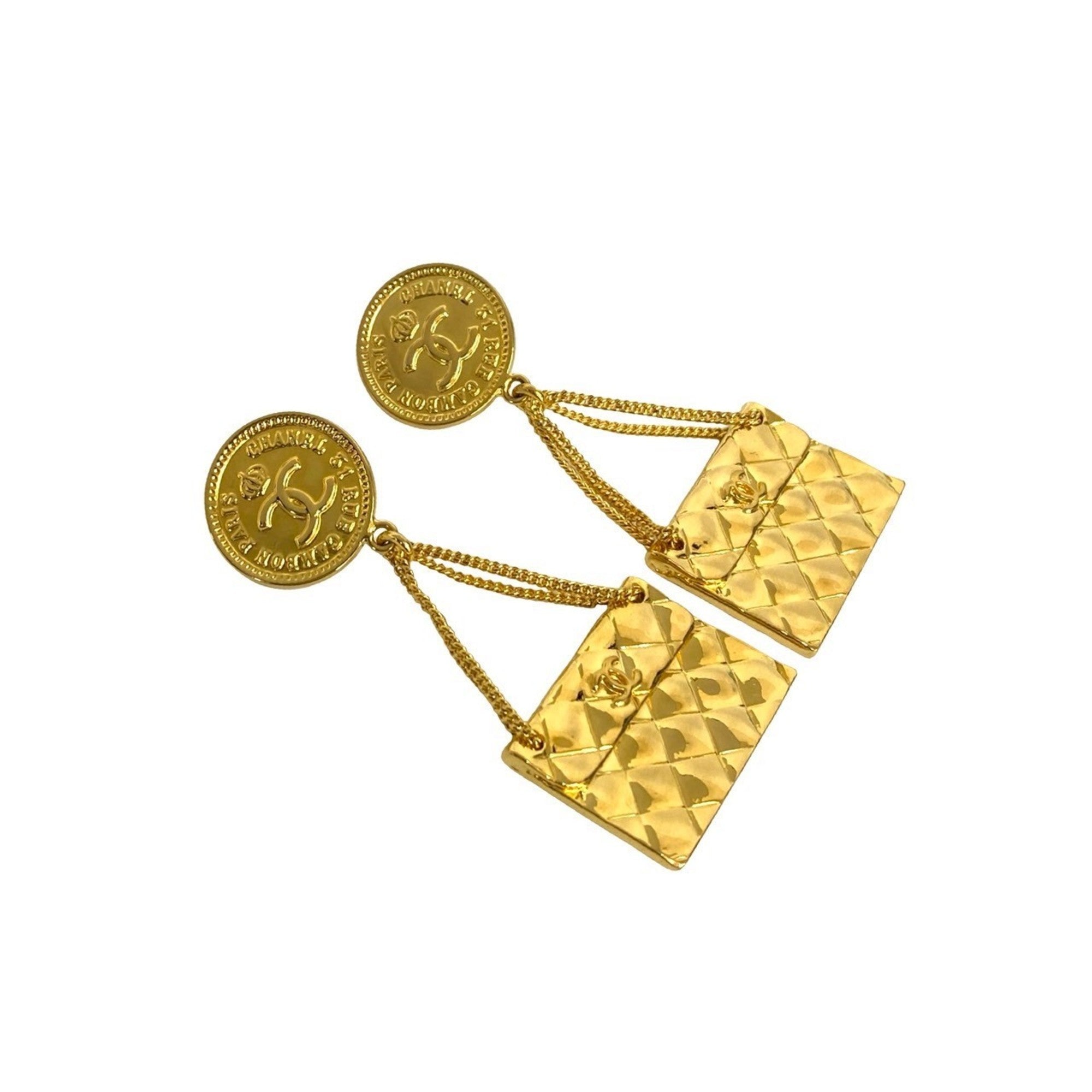 CC Logo Clip-On Earrings Metal Gold-Tone Metal