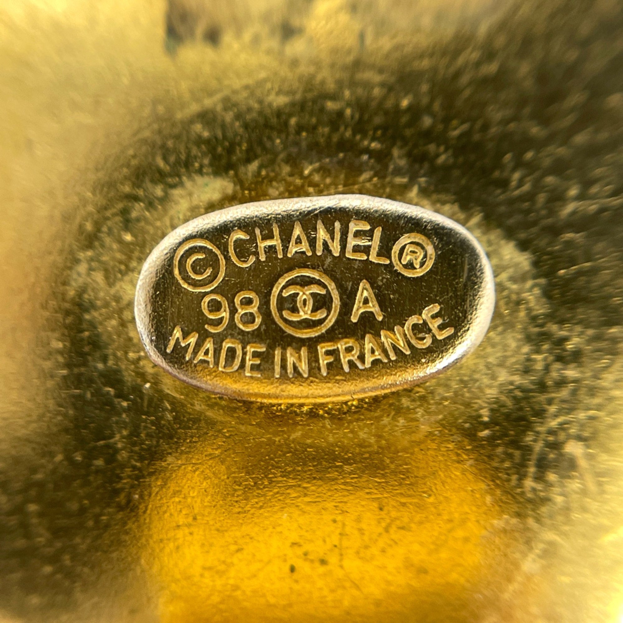 CC Logo Round Clip-On Earrings Gold-Tone Metal