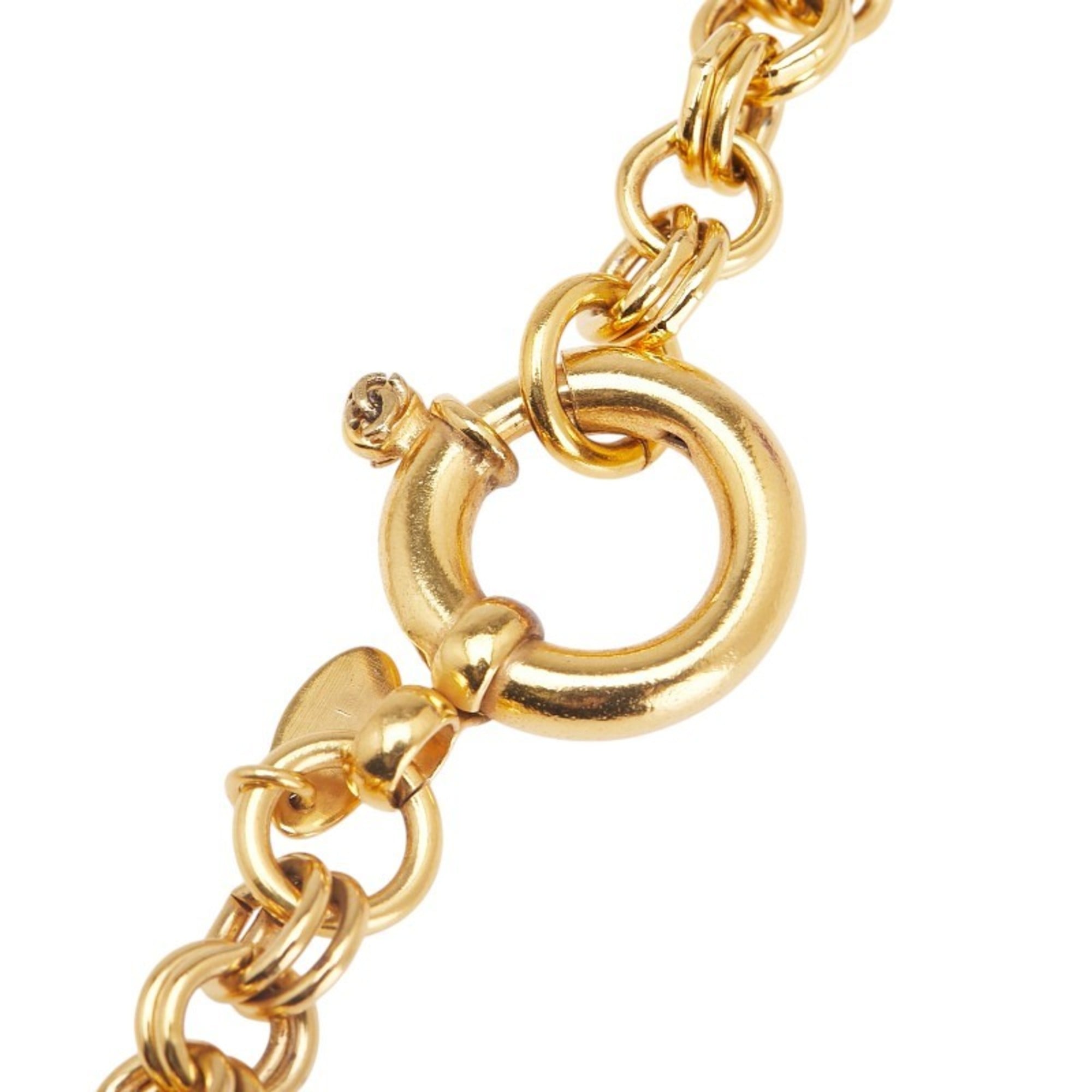 CC Logo Round Pendant Necklace Metal
