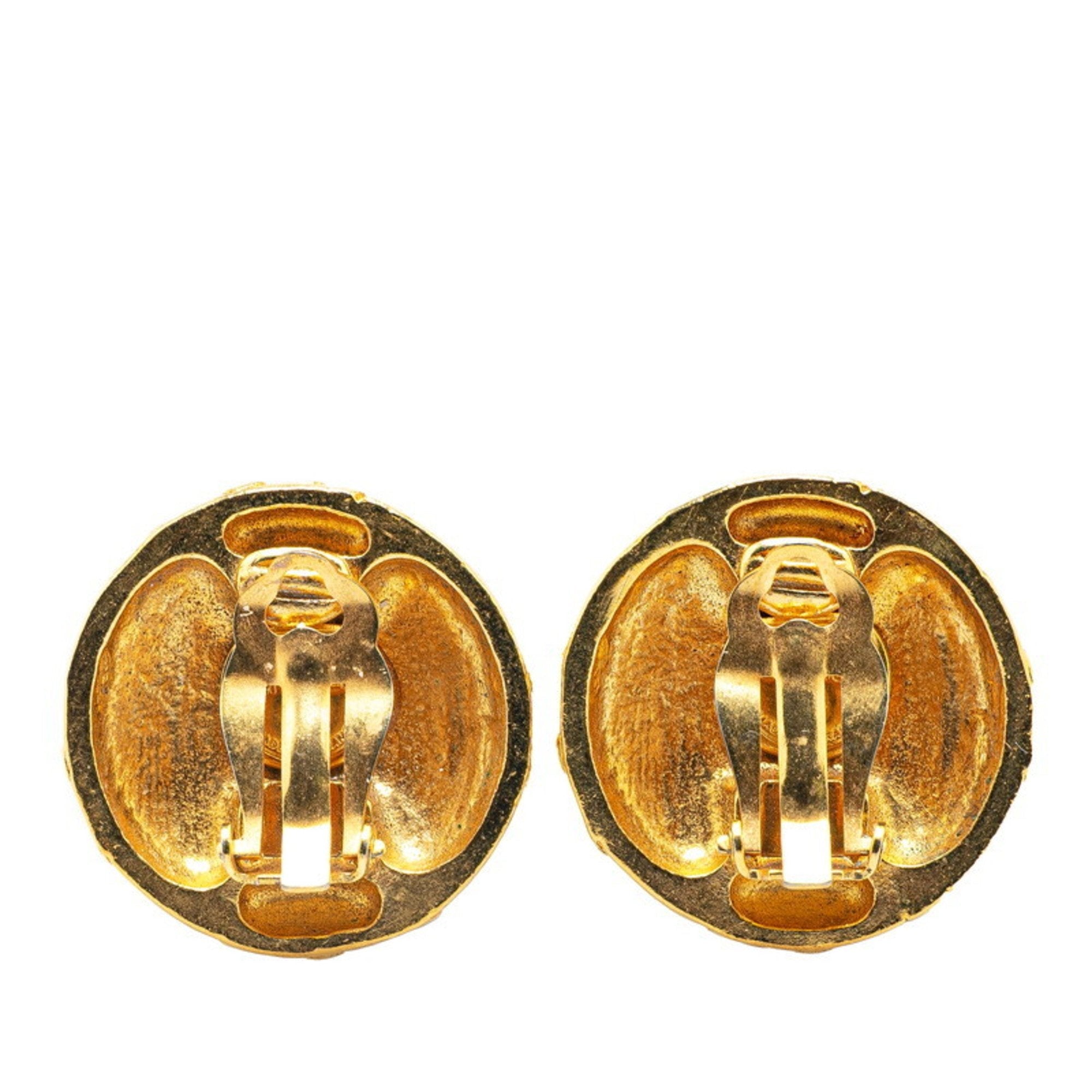 Vintage Earrings Gold-Tone Metal