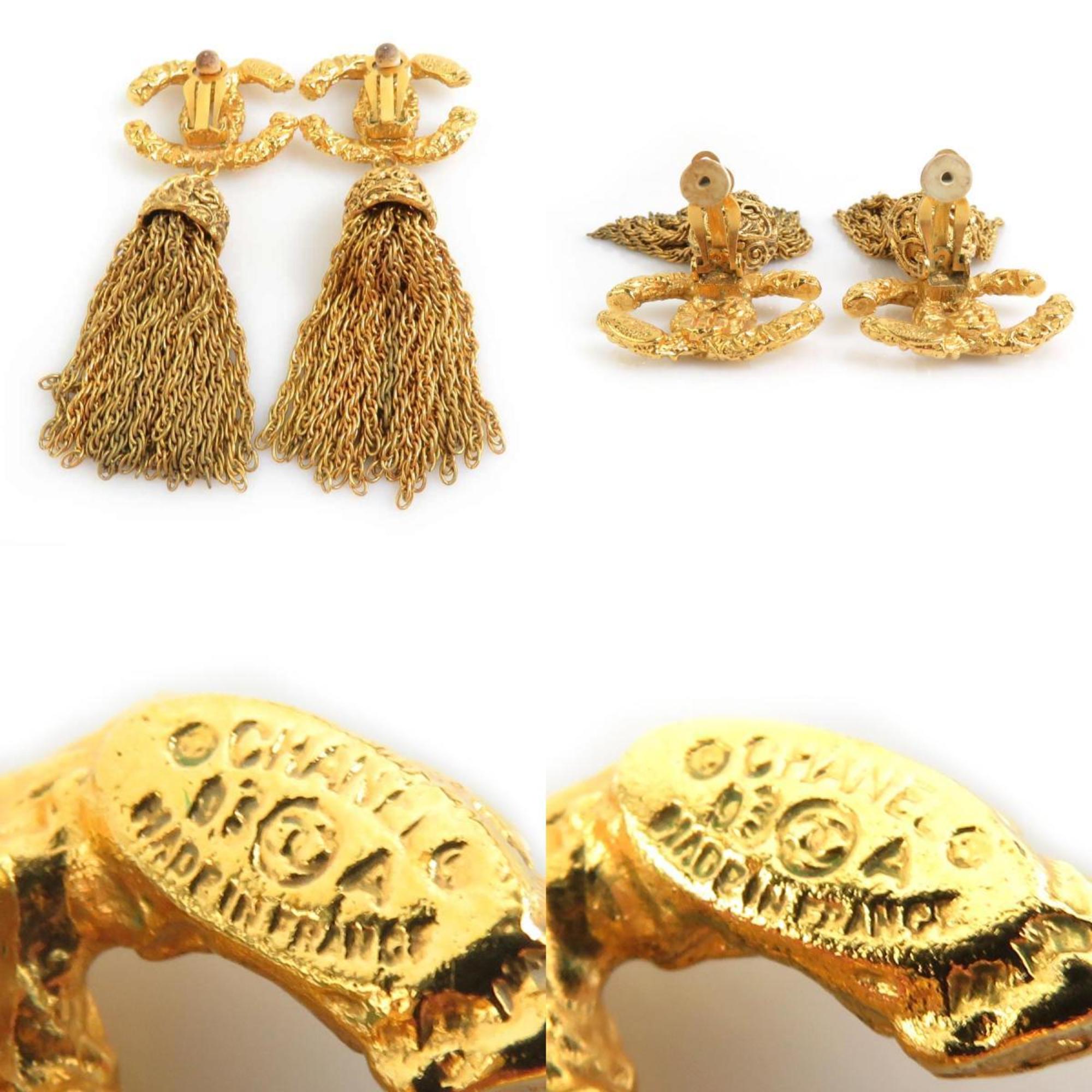 CC Logo Clip-On Earrings Gold-Tone Metal Gold-Tone Metal