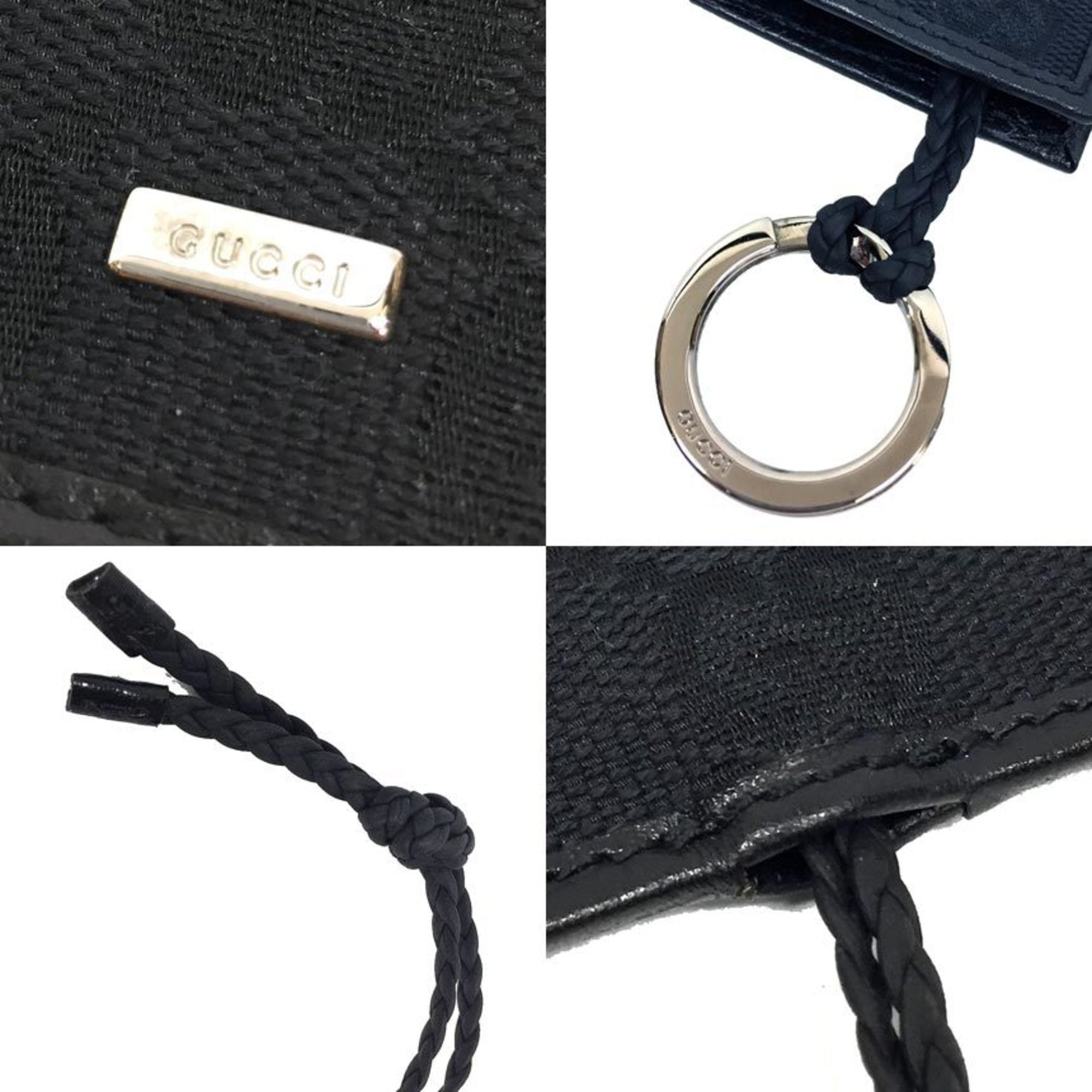 Pendant Necklace Canvas and Leather Black