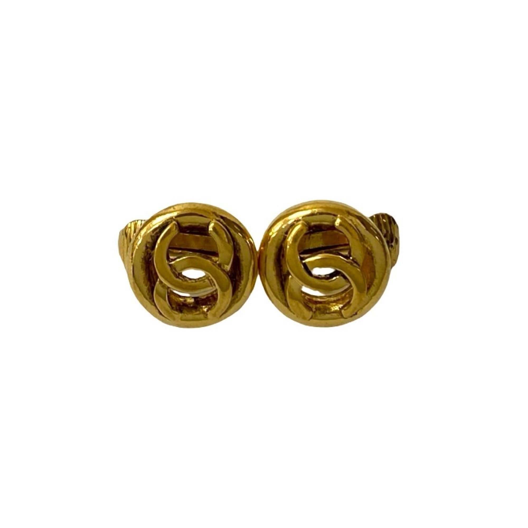 CC Logo Clip-On Earrings Metal Gold-Tone Metal