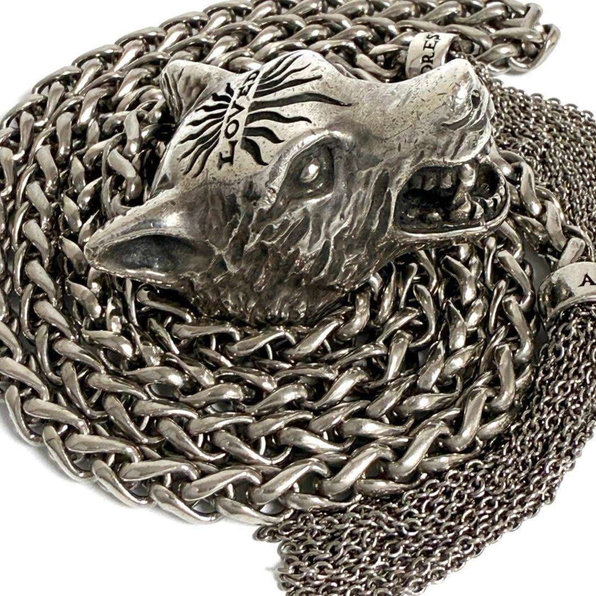 Wolf Anger Forest Pendant Necklace Sterling Silver