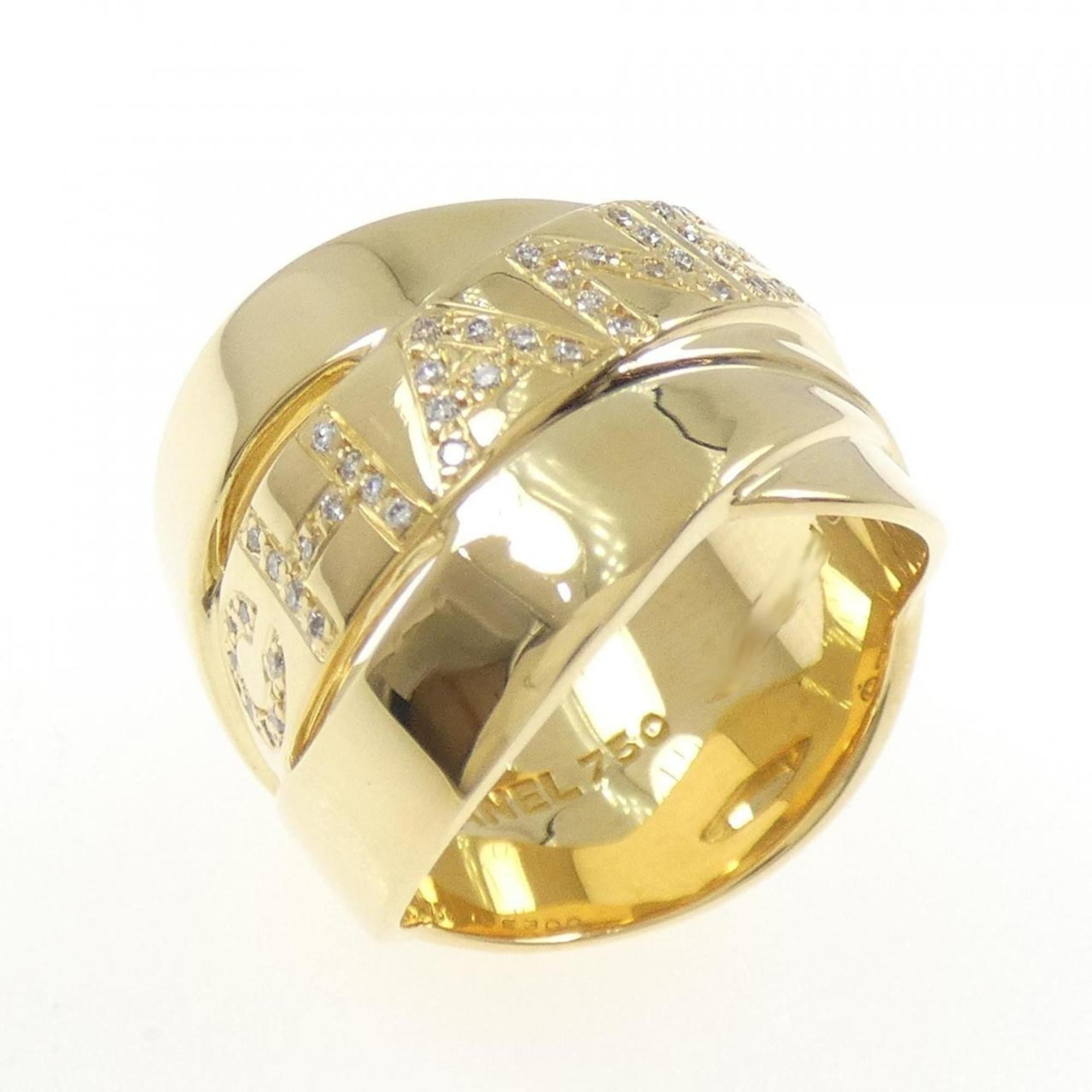 Band Ring 18K Yellow Gold with Diamond