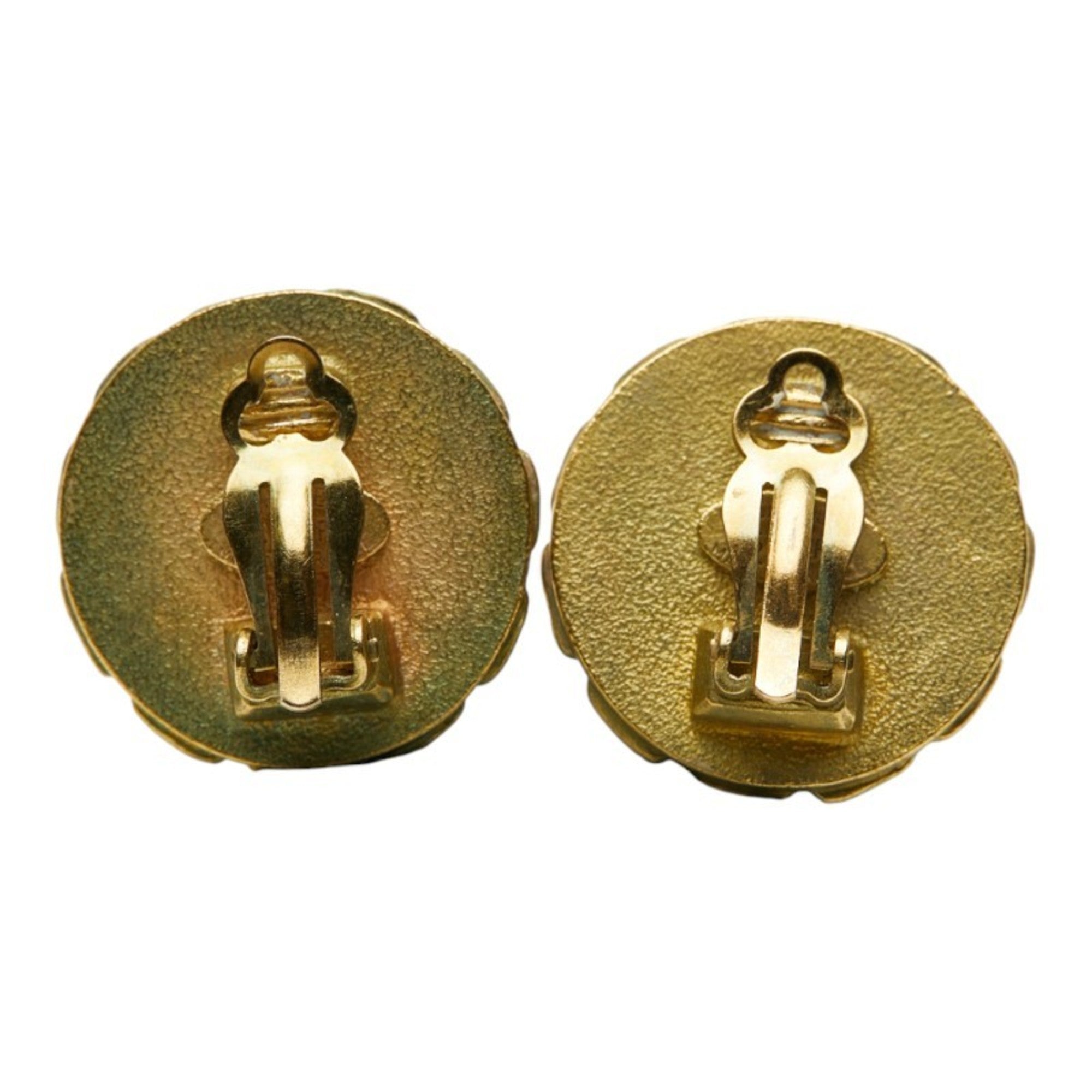 CC Logo Clip-On Earrings Metal Gold-Tone Metal