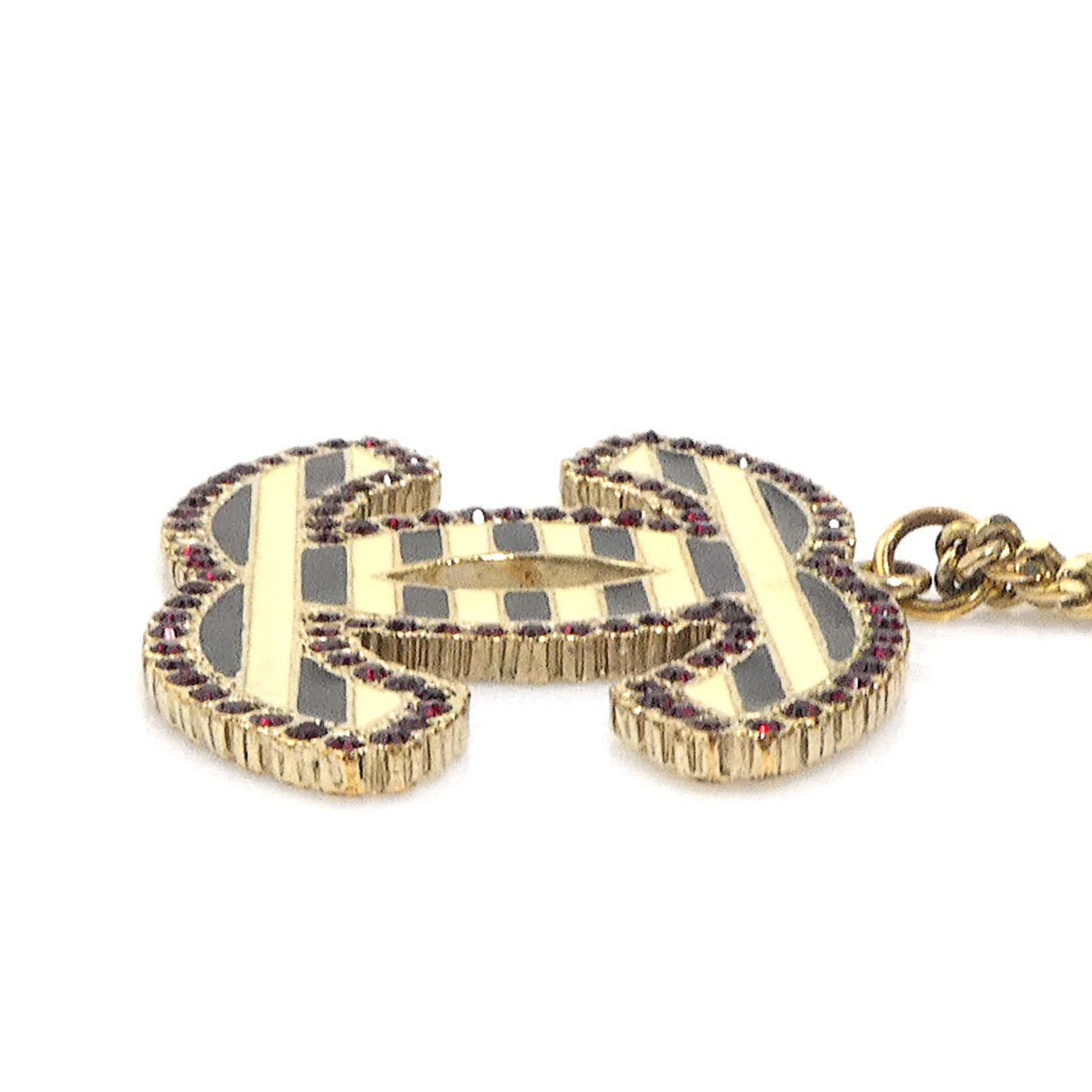 CC Logo Pendant Necklace Gold-Tone Metal