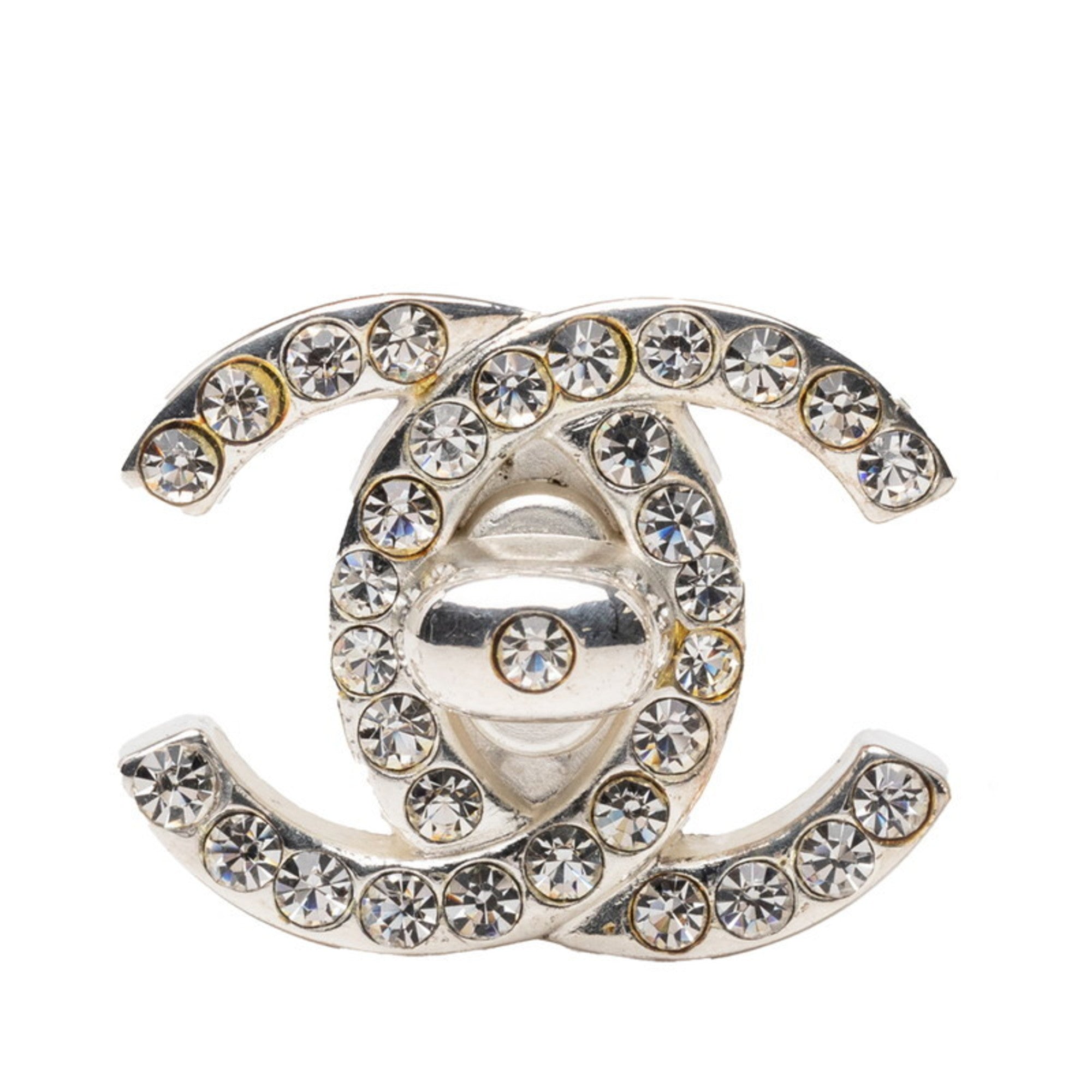 CC Logo Lock Clip-On Earrings Metal