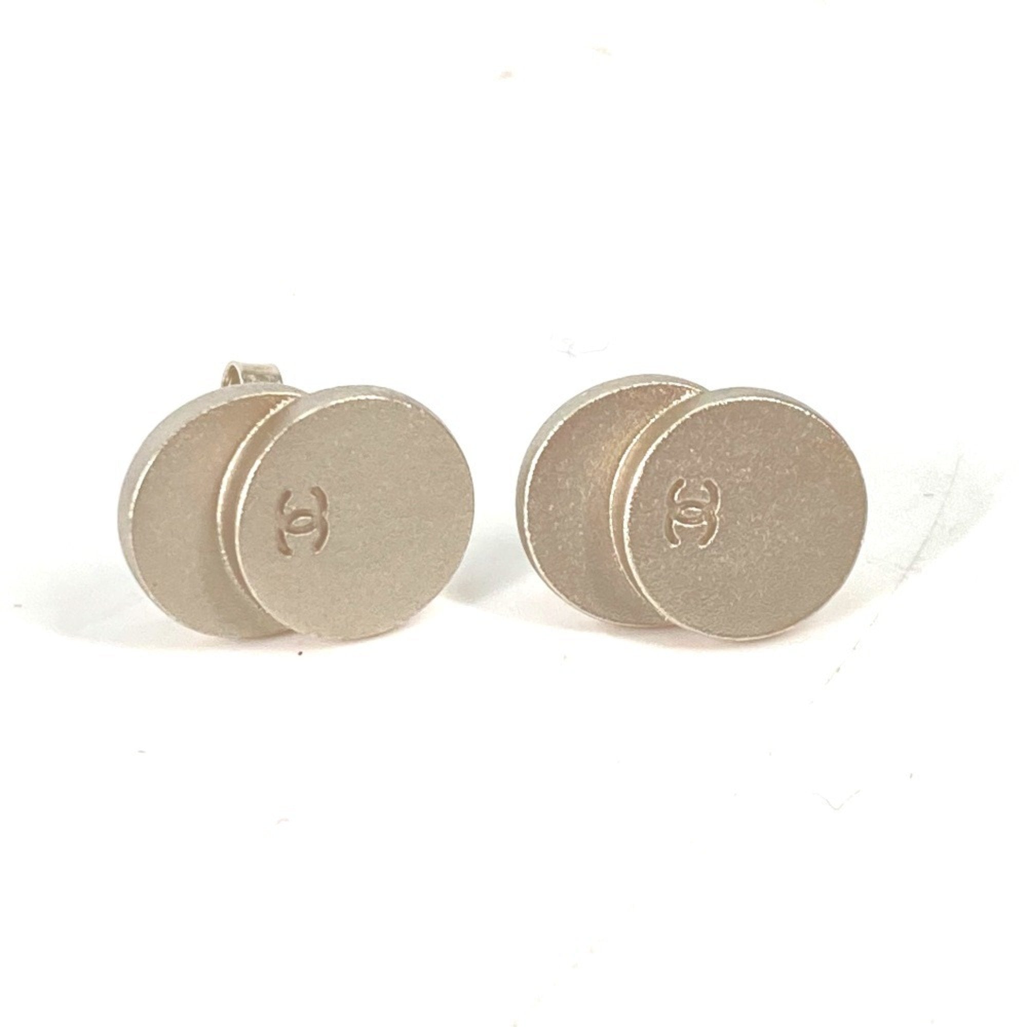 CC Logo Circle Earrings Silver-Tone Metal Silver-Tone Metal